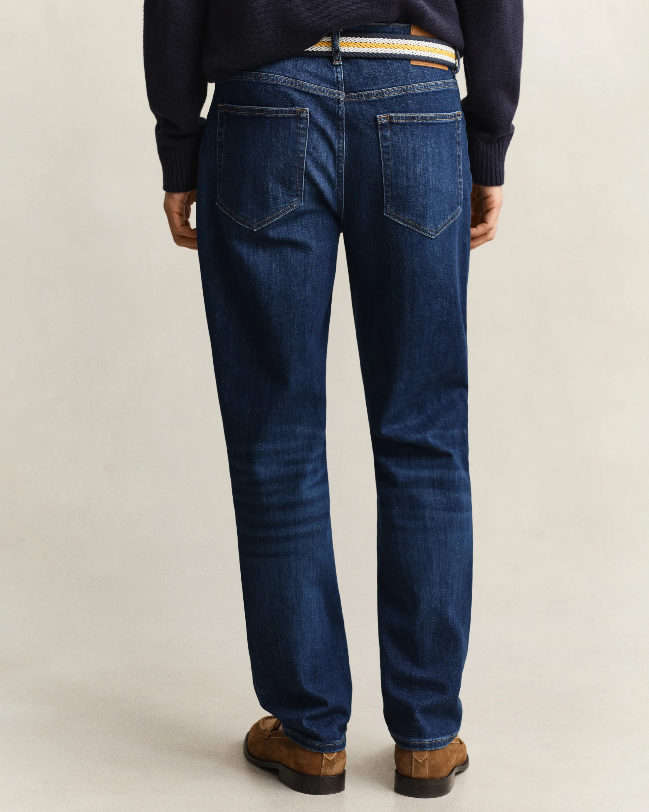 GANT Mens Regular Fit Gant Jeans - 971 Mid Blue Worn In - Image 2