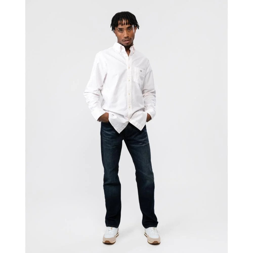 GANT Mens Regular Fit Long Sleeve Oxford Banker Stripe Shirt - 662 Light Pink - Image 3