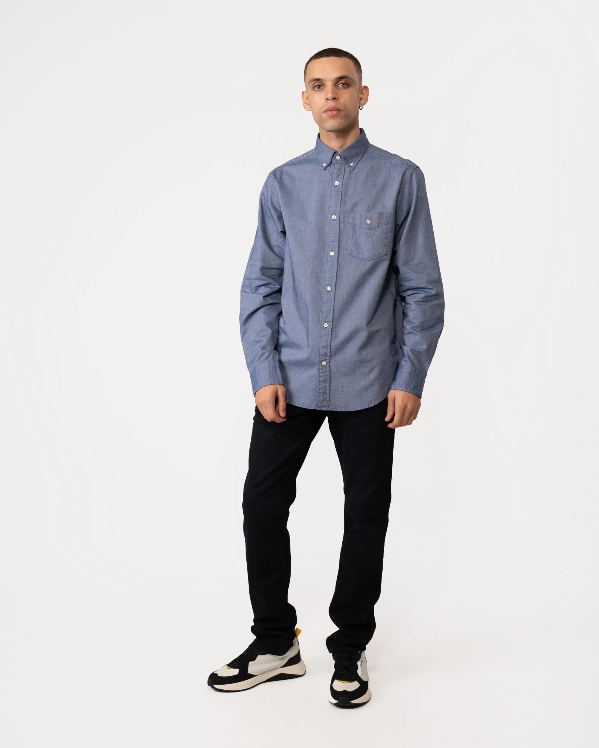GANT Mens Regular Fit Long Sleeve Oxford Shirt - 423 Persian Blue - Image 3