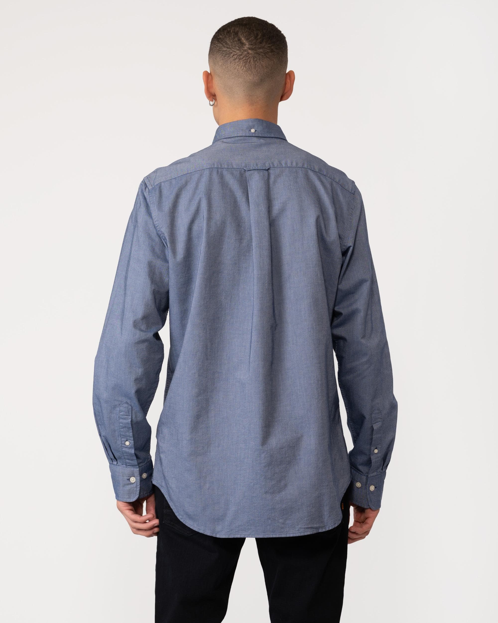 GANT Mens Regular Fit Long Sleeve Oxford Shirt - 423 Persian Blue - Image 4