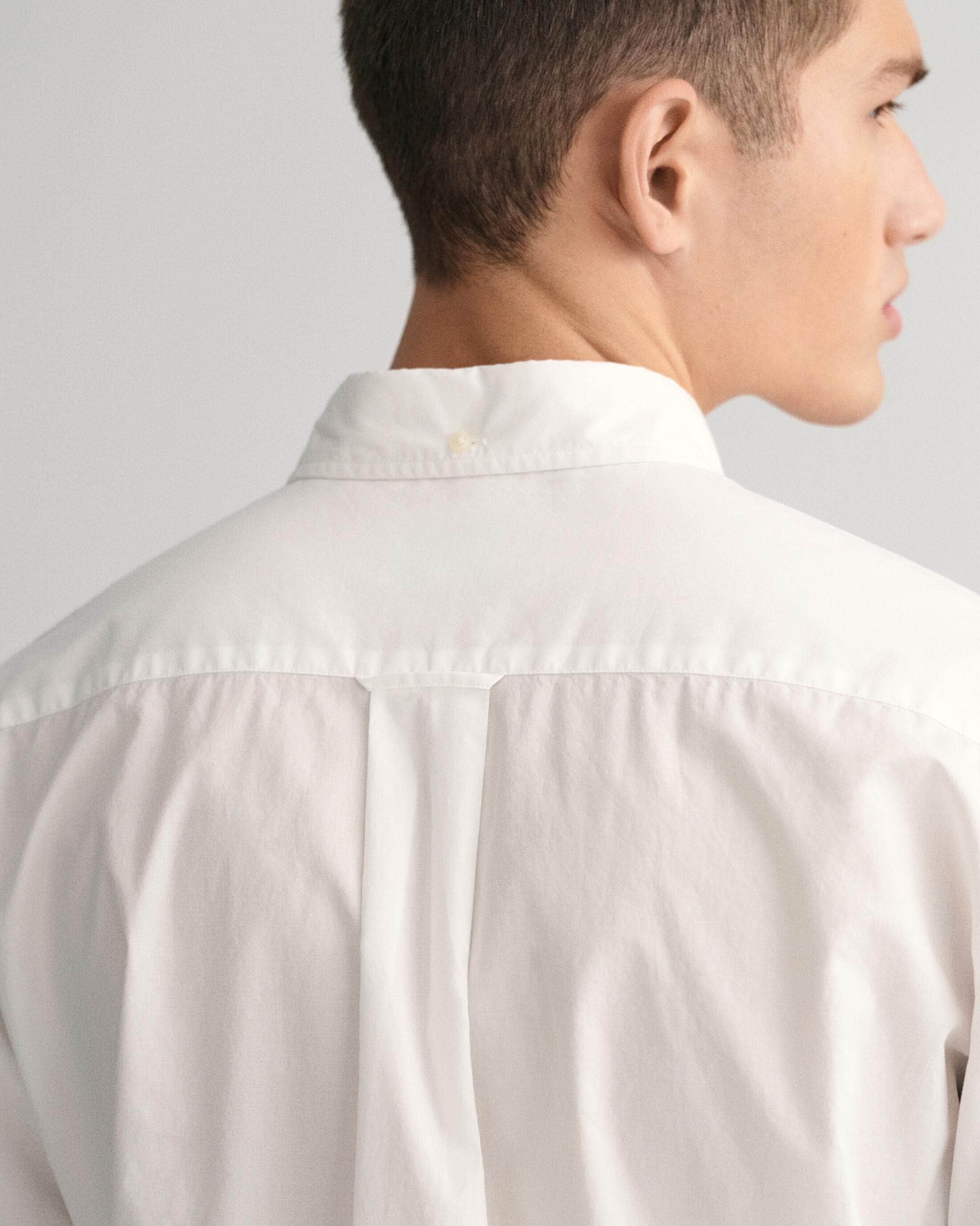 GANT Mens Regular Fit Long Sleeve Poplin Shirt - 110 White - Image 5