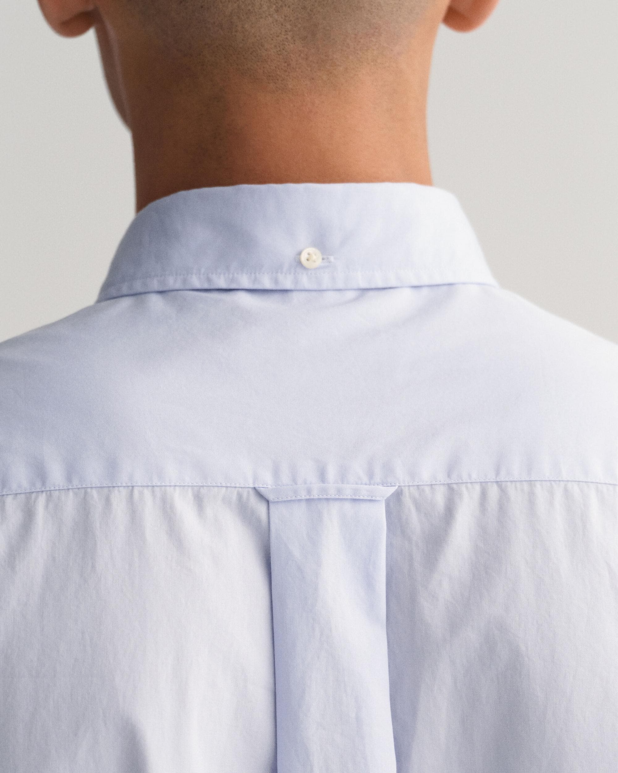 GANT Mens Regular Fit Long Sleeve Poplin Shirt - 455 Light Blue - Image 4