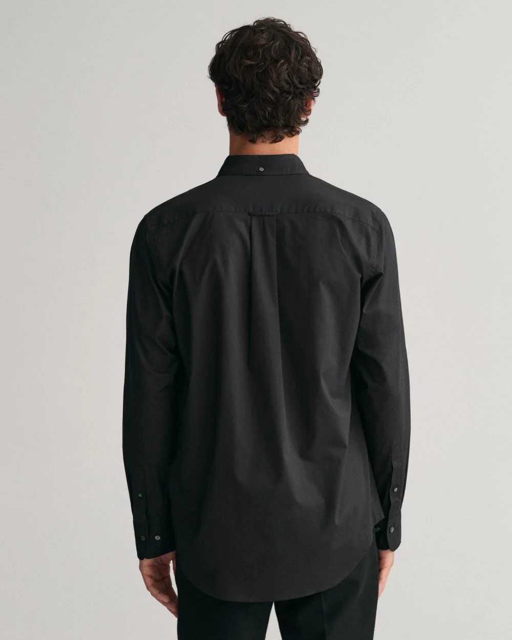 GANT Mens Regular Fit Long Sleeve Poplin Shirt - 5 Black - Image 4