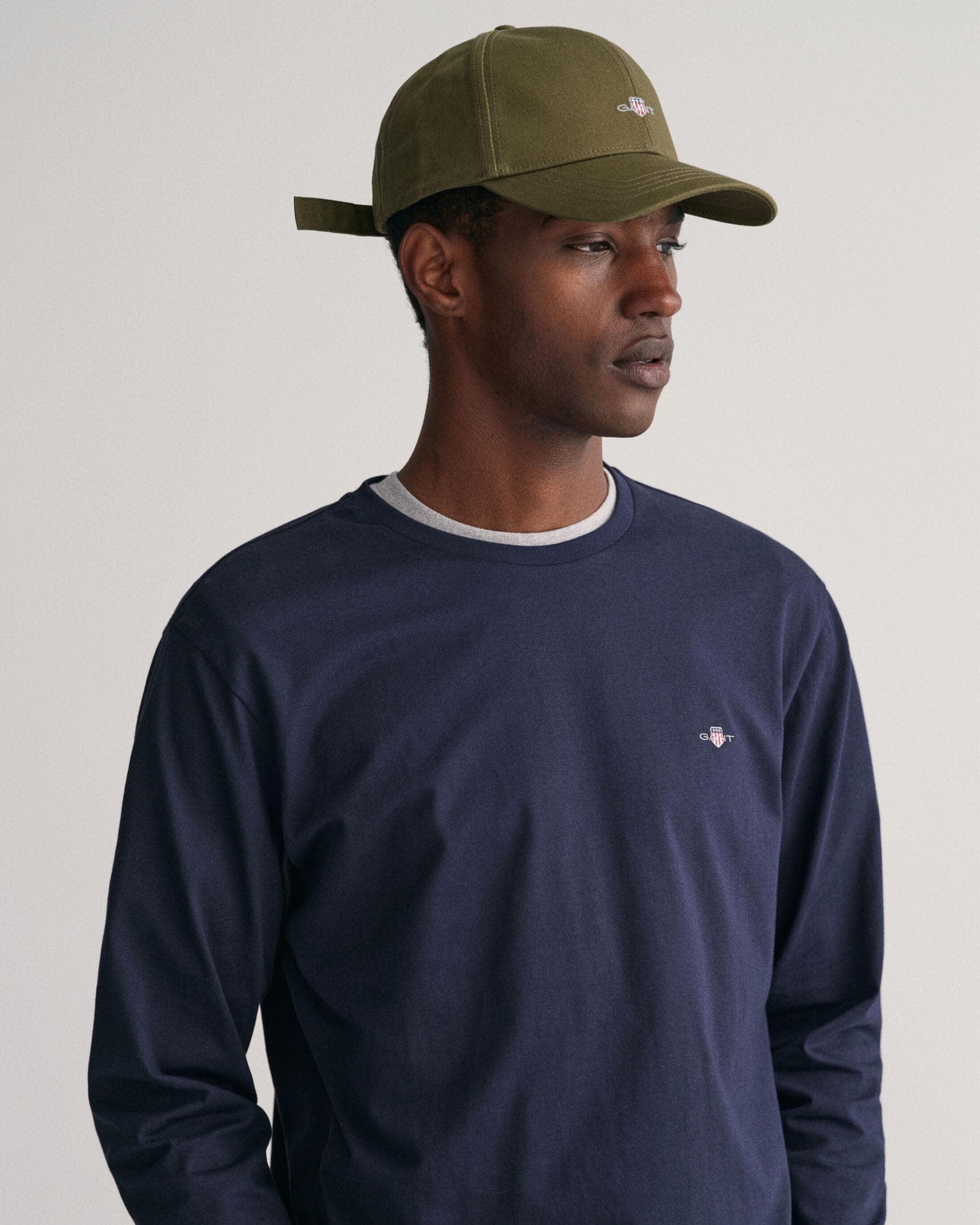 GANT Mens Regular Fit Long Sleeve Shield Logo T-Shirt - 433 Evening Blue - Image 2