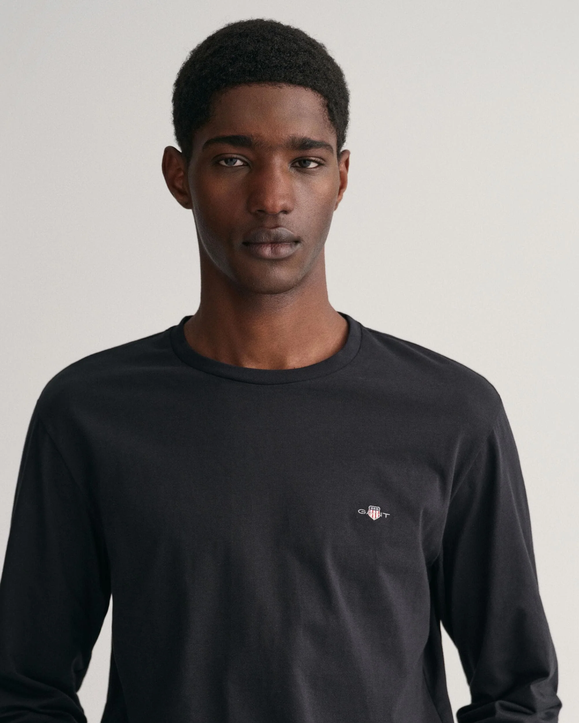 GANT Mens Regular Fit Long Sleeve Shield Logo T-Shirt - 5 Black - Image 2