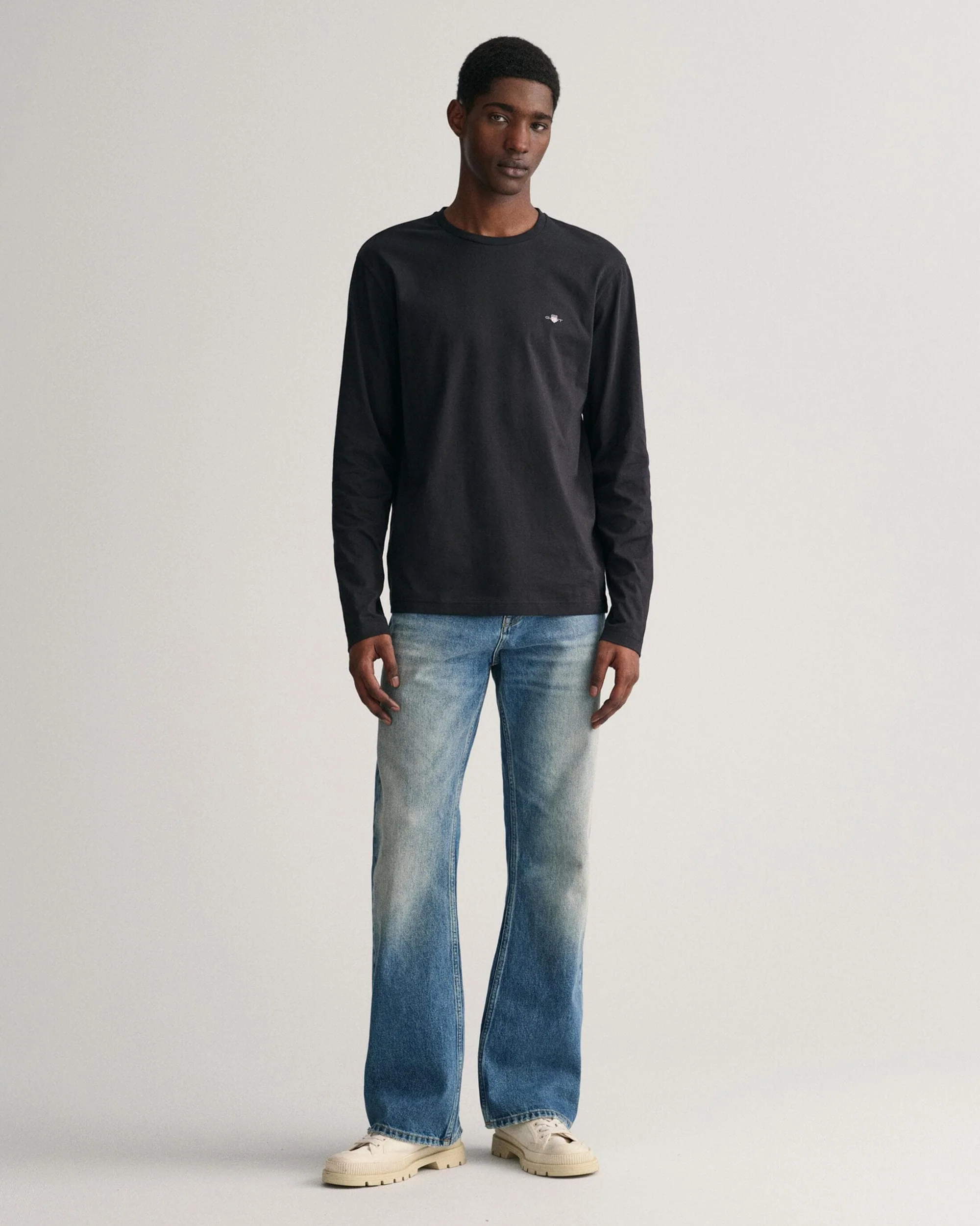 GANT Mens Regular Fit Long Sleeve Shield Logo T-Shirt - 5 Black - Image 3