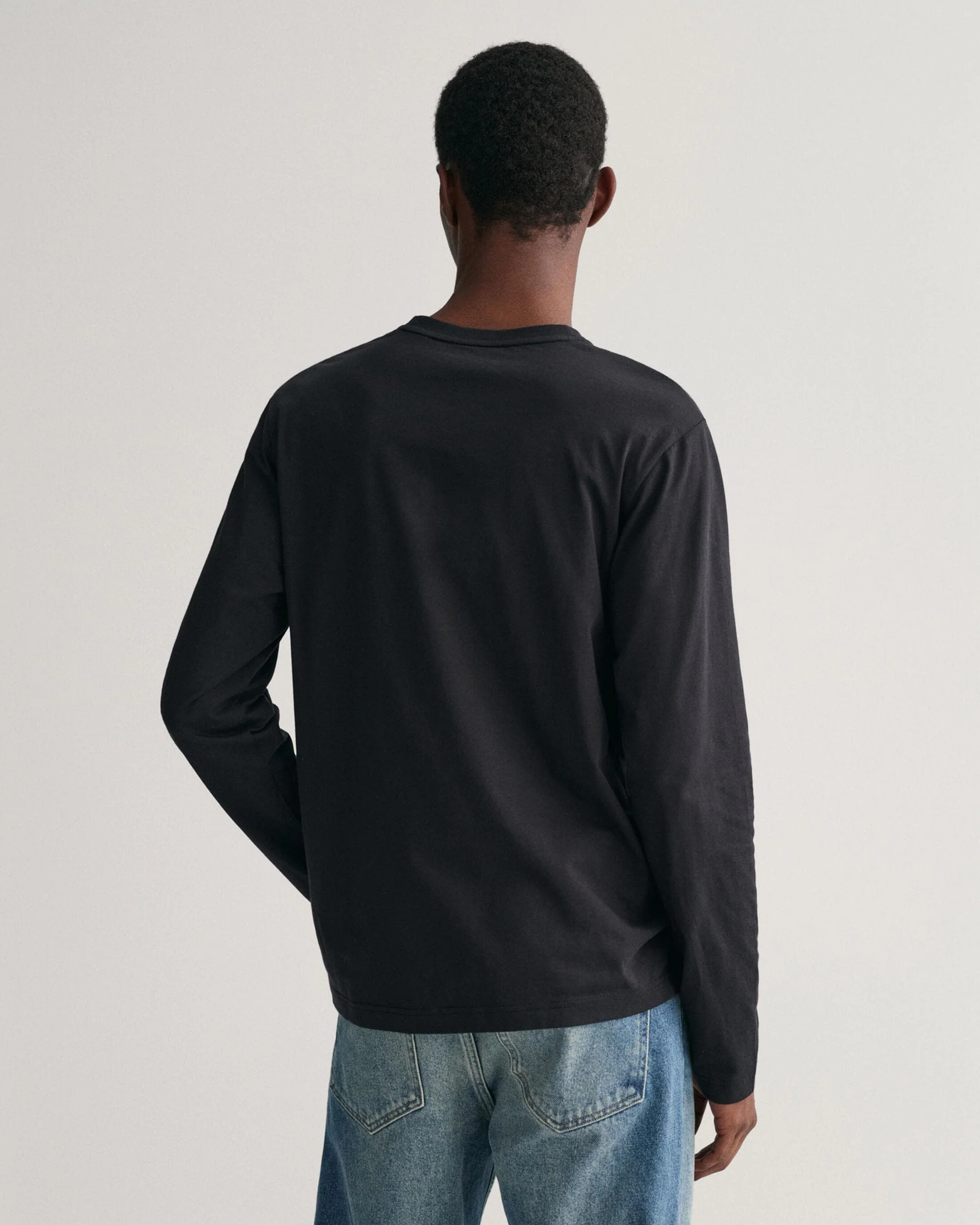 GANT Mens Regular Fit Long Sleeve Shield Logo T-Shirt - 5 Black - Image 4