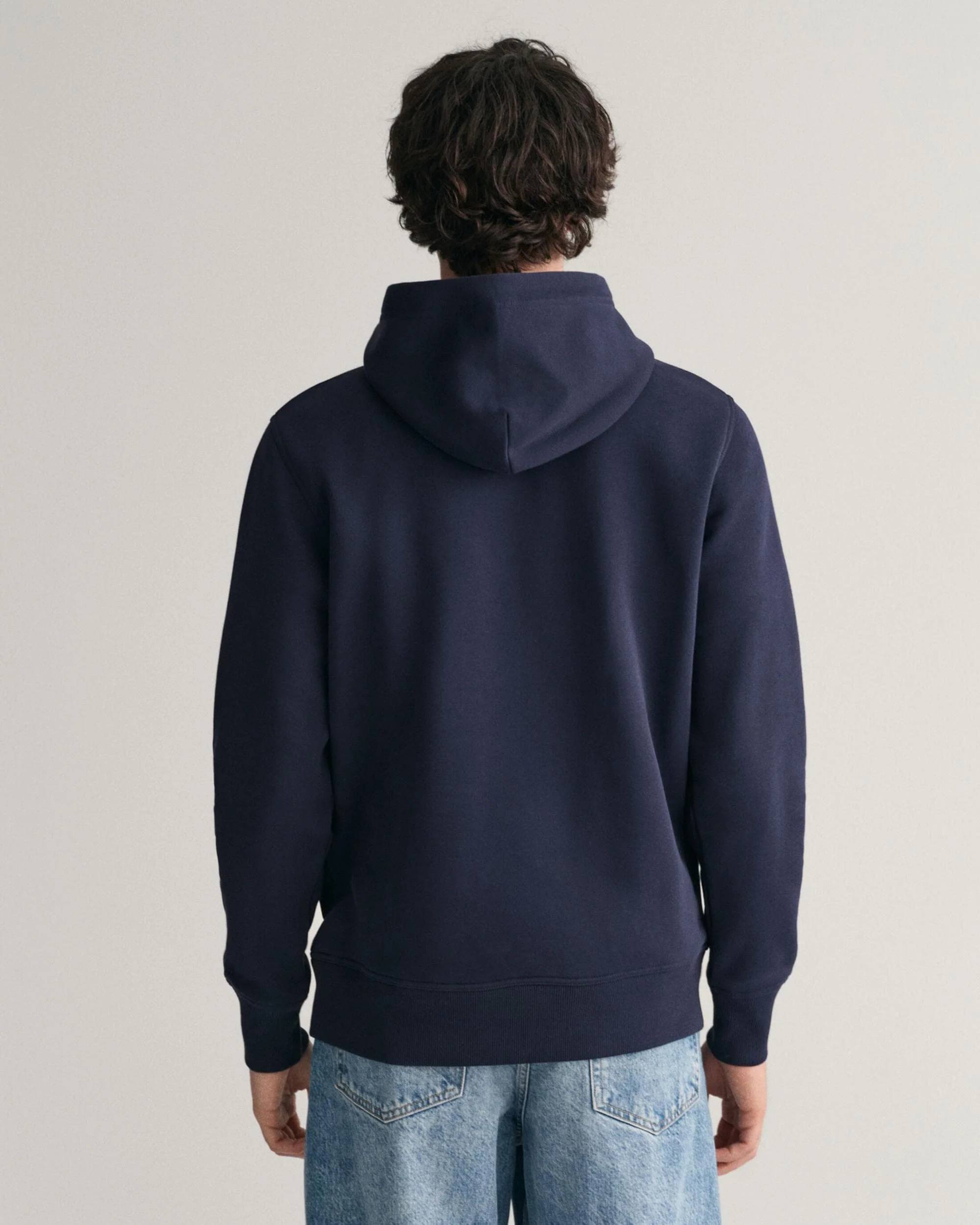 GANT Mens Regular Fit Medium Archive Shield Pullover Hoodie - 433 Evening Blue - Image 2