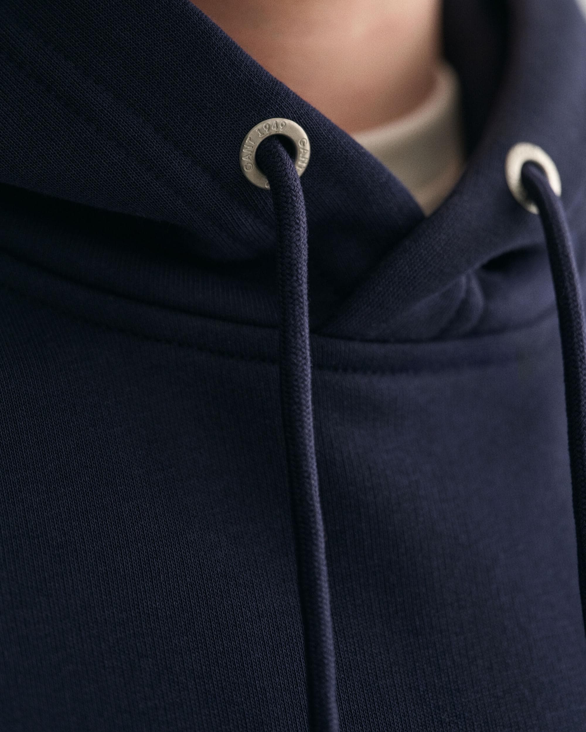 GANT Mens Regular Fit Medium Archive Shield Pullover Hoodie - 433 Evening Blue - Image 3