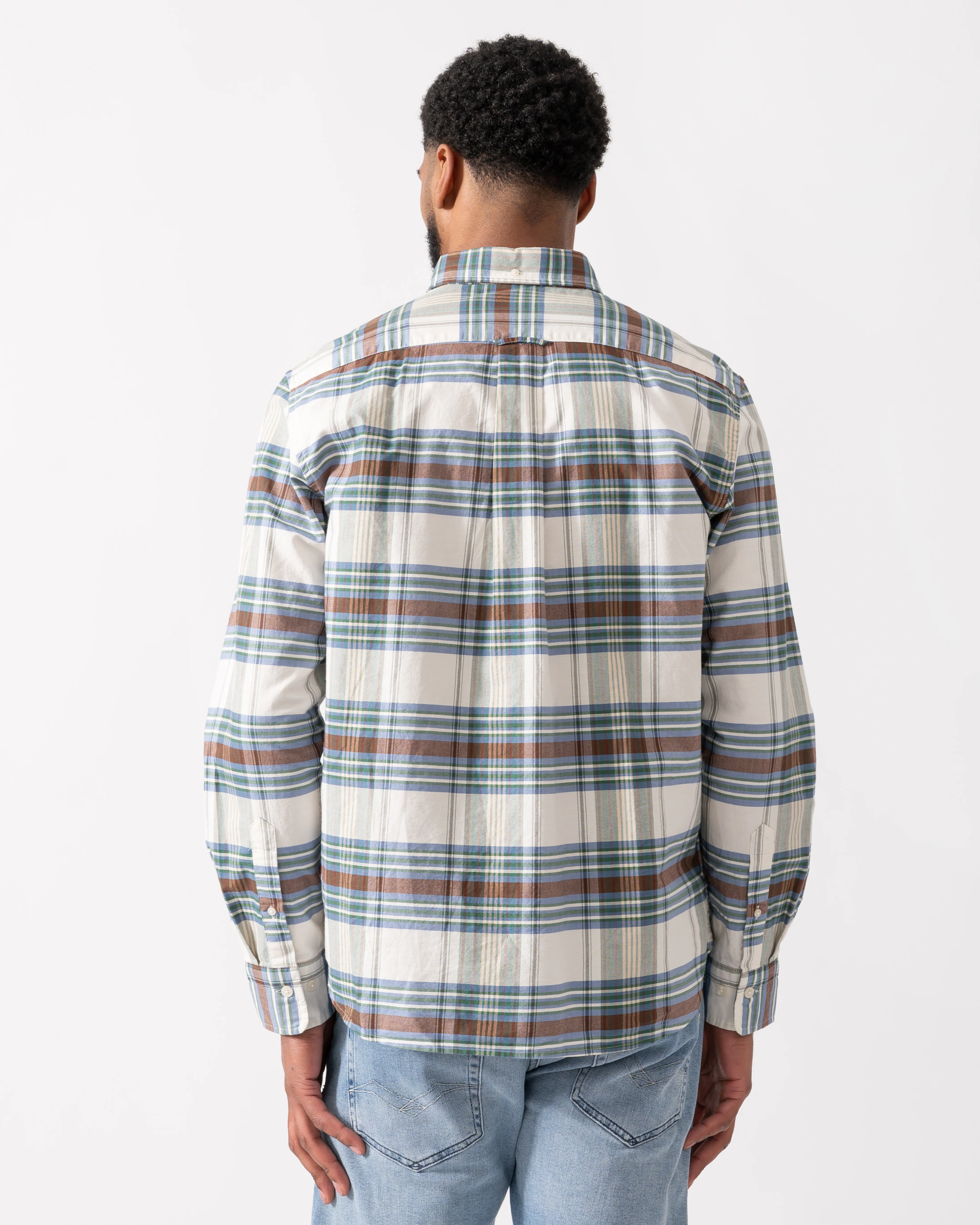 GANT Mens Regular Fit Oxford Check Shirt - 318 Woody Green - Image 4