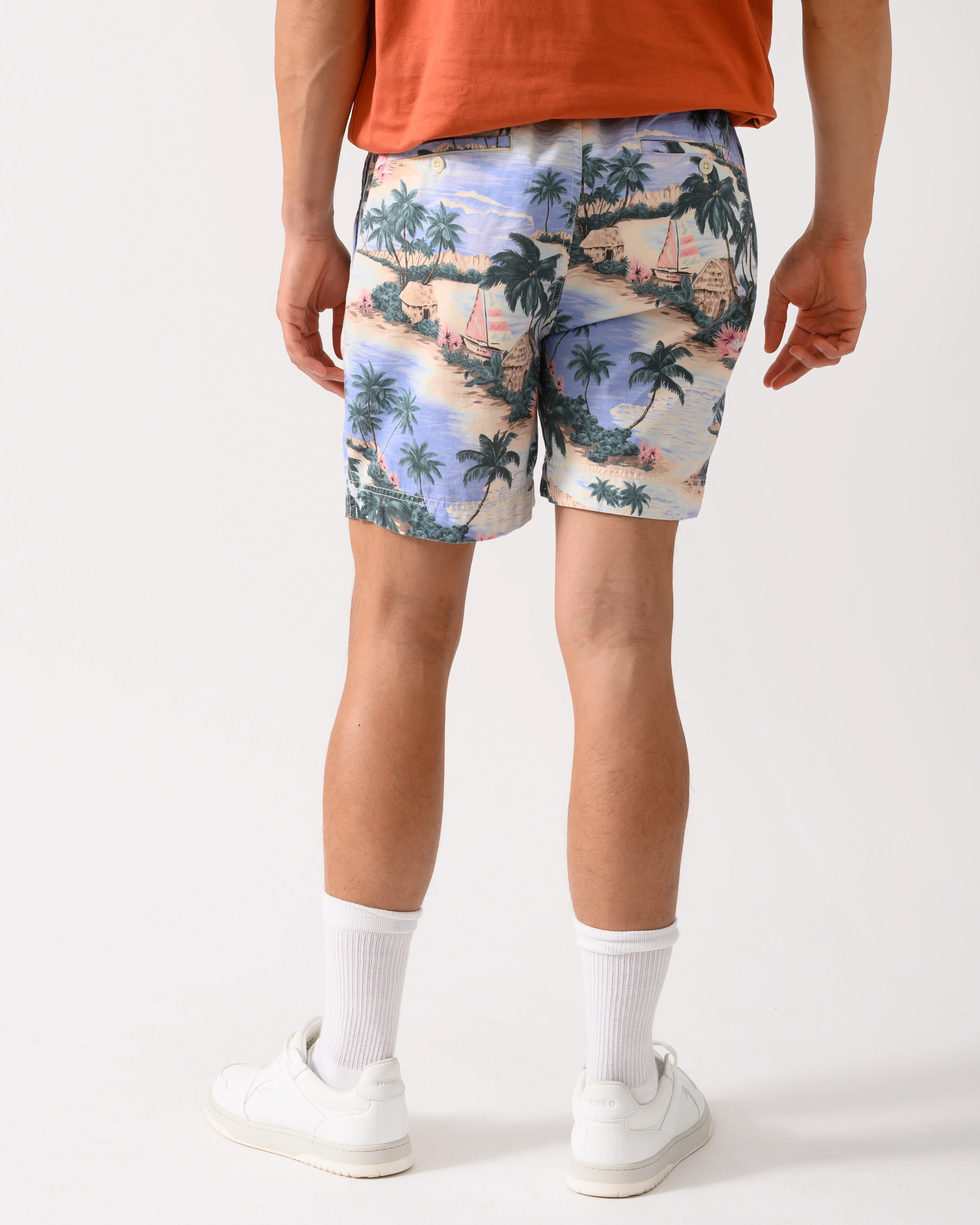 GANT Mens Regular Fit Printed Drawstring Shorts - 419 Perfect Blue - Image 4