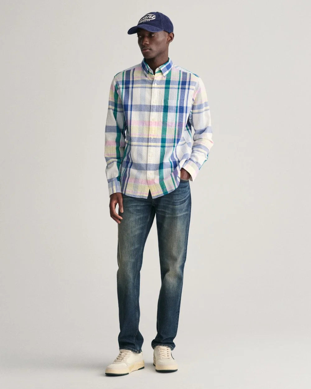 GANT Mens Regular Fit Seersucker Madras Shirt - Image 2