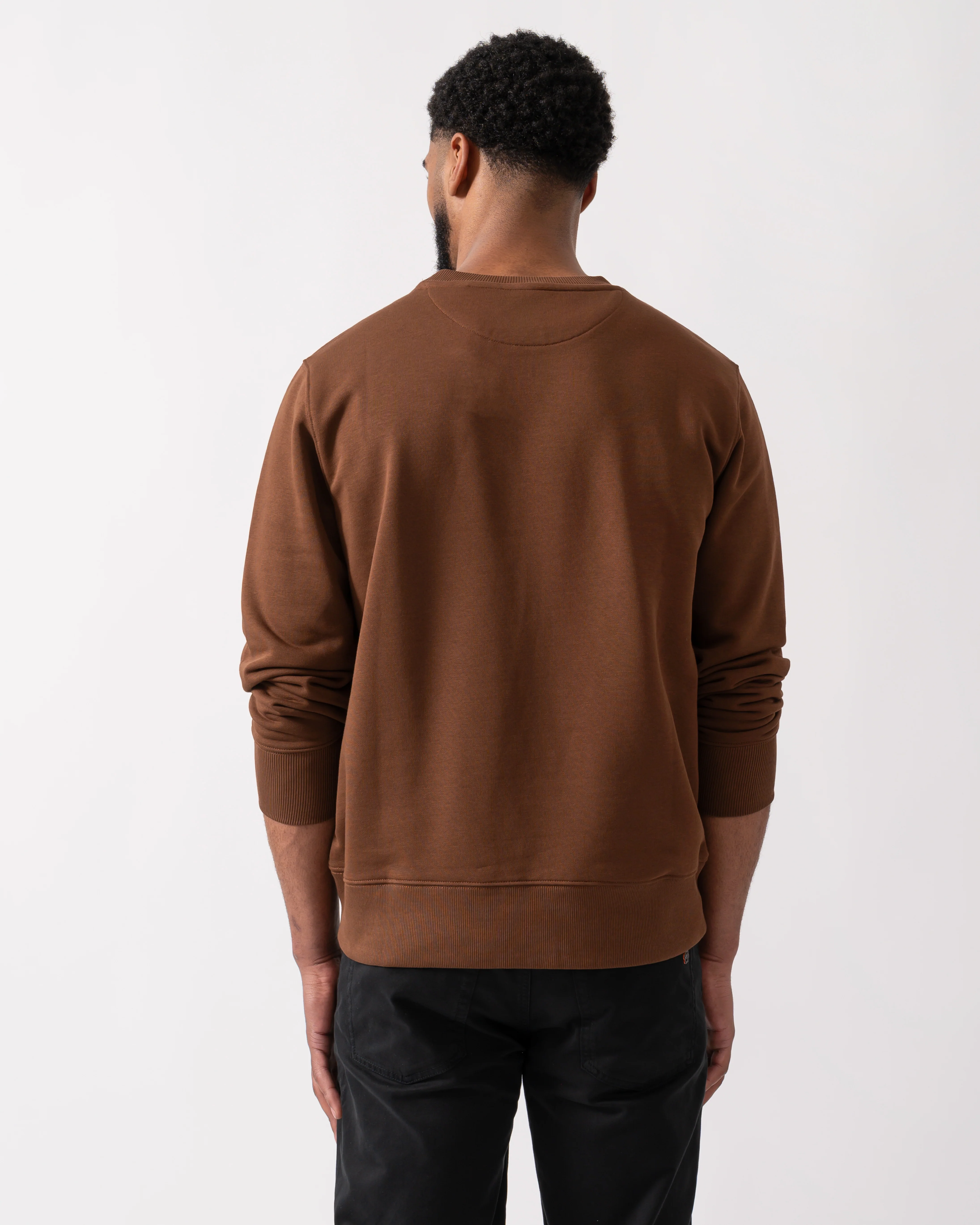 GANT Mens Regular Fit Shield Logo Crew Neck Sweatshirt - 229 Mahogany Brown - Image 4