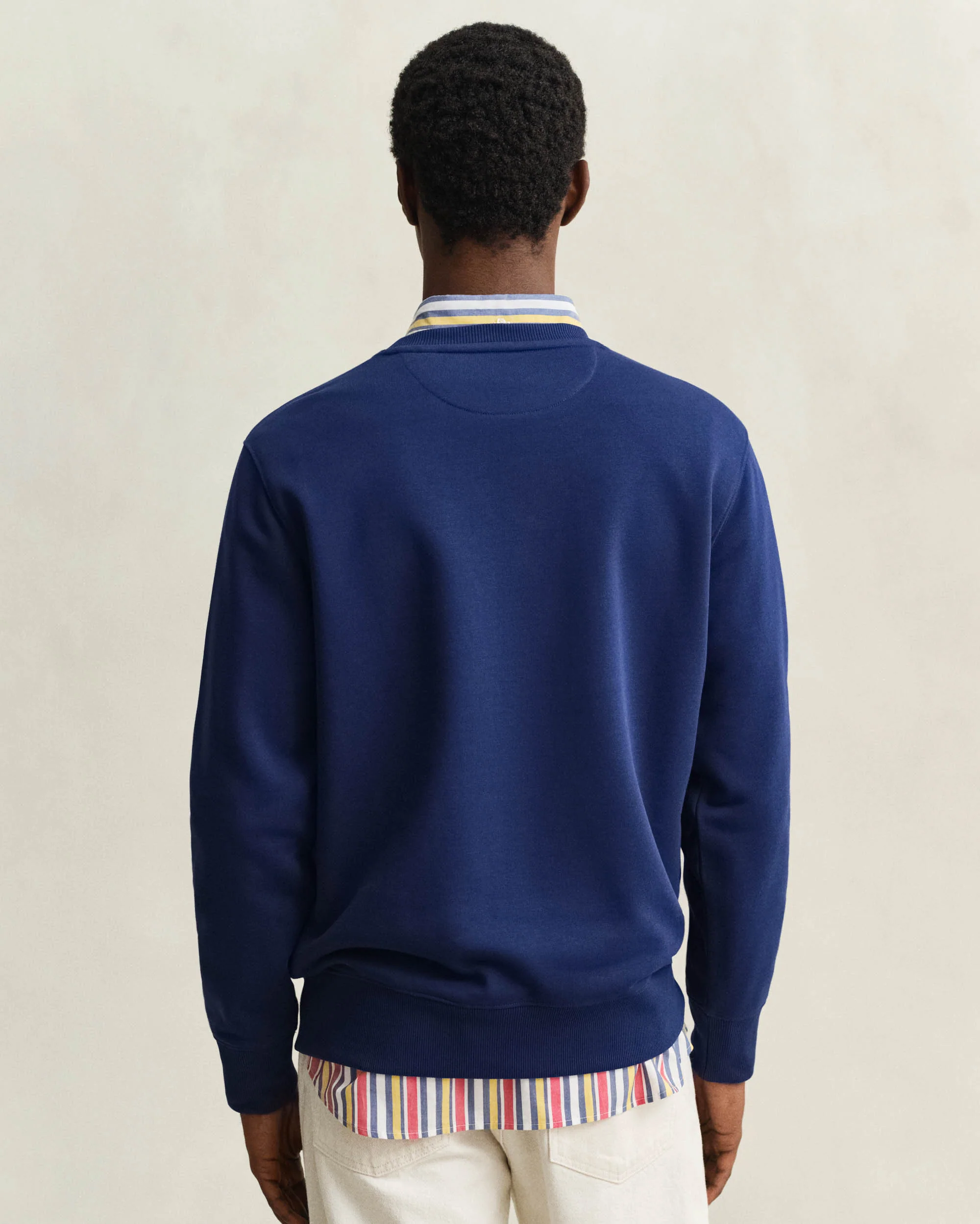 GANT Mens Regular Fit Shield Logo Crew Neck Sweatshirt - 432 Rich Navy - Image 3