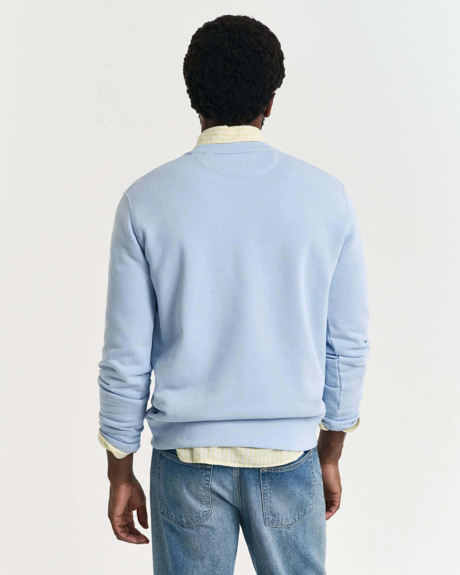 GANT Mens Regular Fit Shield Logo Crew Neck Sweatshirt - 457 Fresh Blue - Image 2