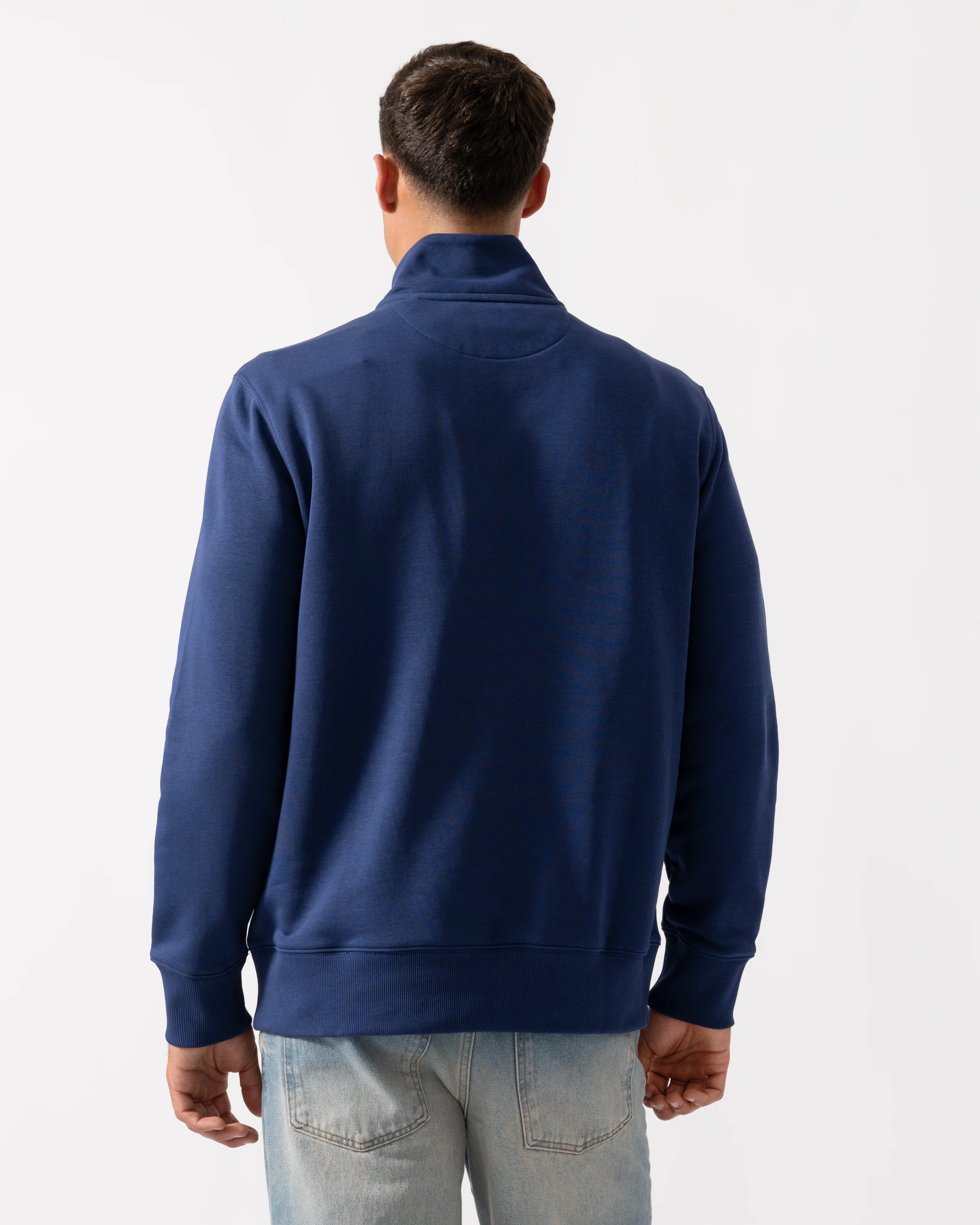 GANT Mens Regular Fit Shield Logo Half Zip Sweatshirt - 423 Persian Blue - Image 4