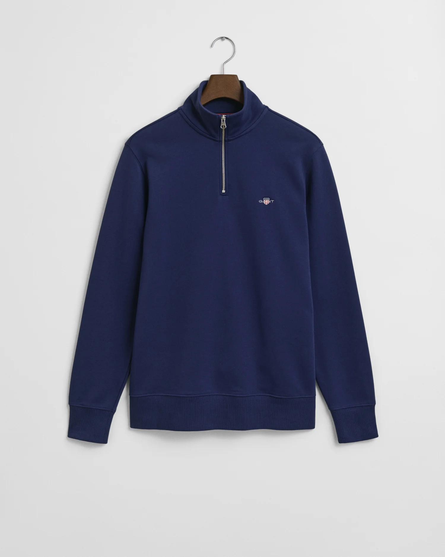 GANT Mens Regular Fit Shield Logo Half Zip Sweatshirt - 423 Persian Blue - Image 5