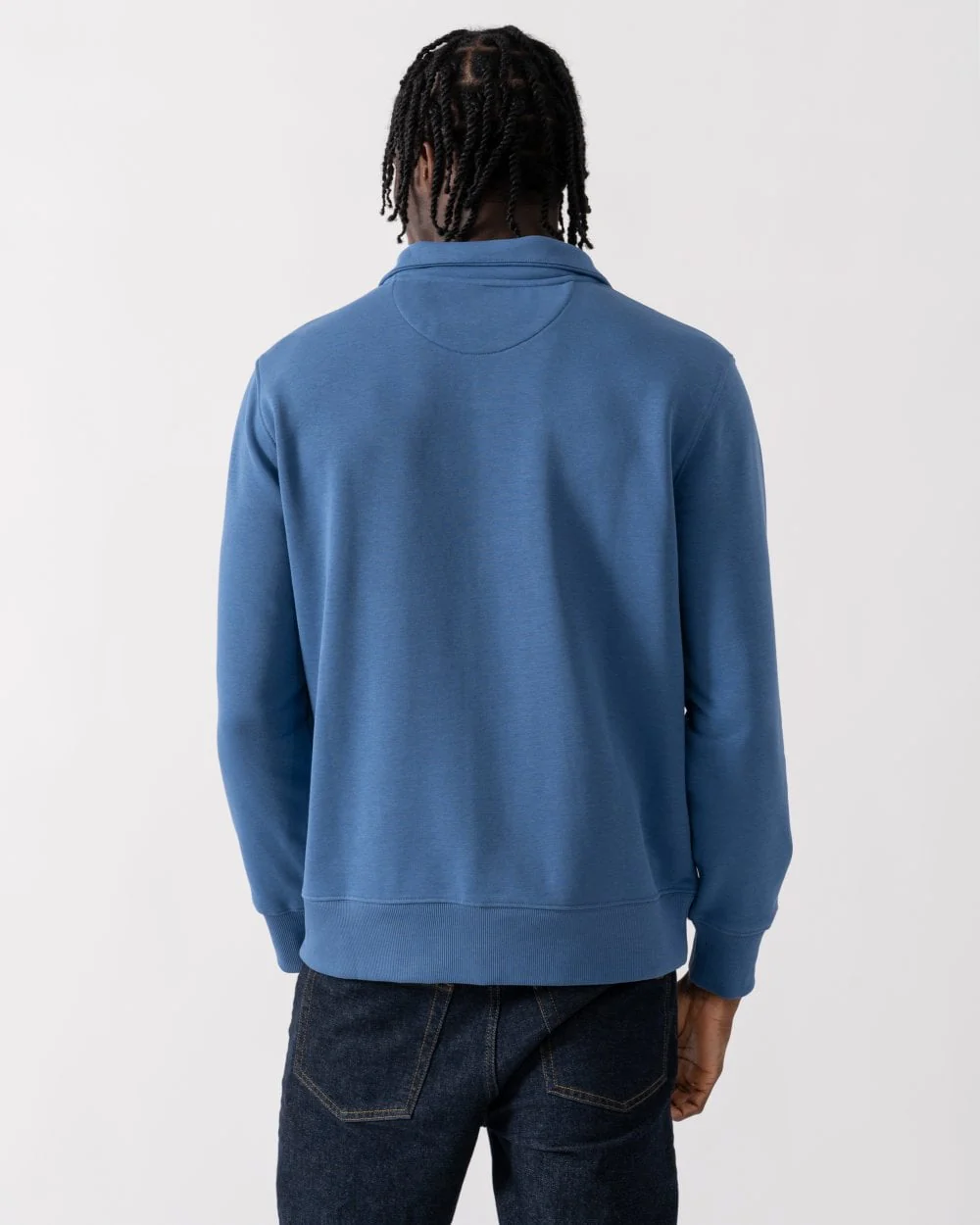 GANT Mens Regular Fit Shield Logo Half Zip Sweatshirt - 442 Vintage Blue - Image 4