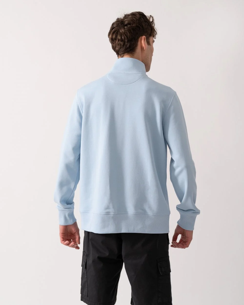 GANT Mens Regular Fit Shield Logo Half Zip Sweatshirt - 457 Fresh Blue - Image 4