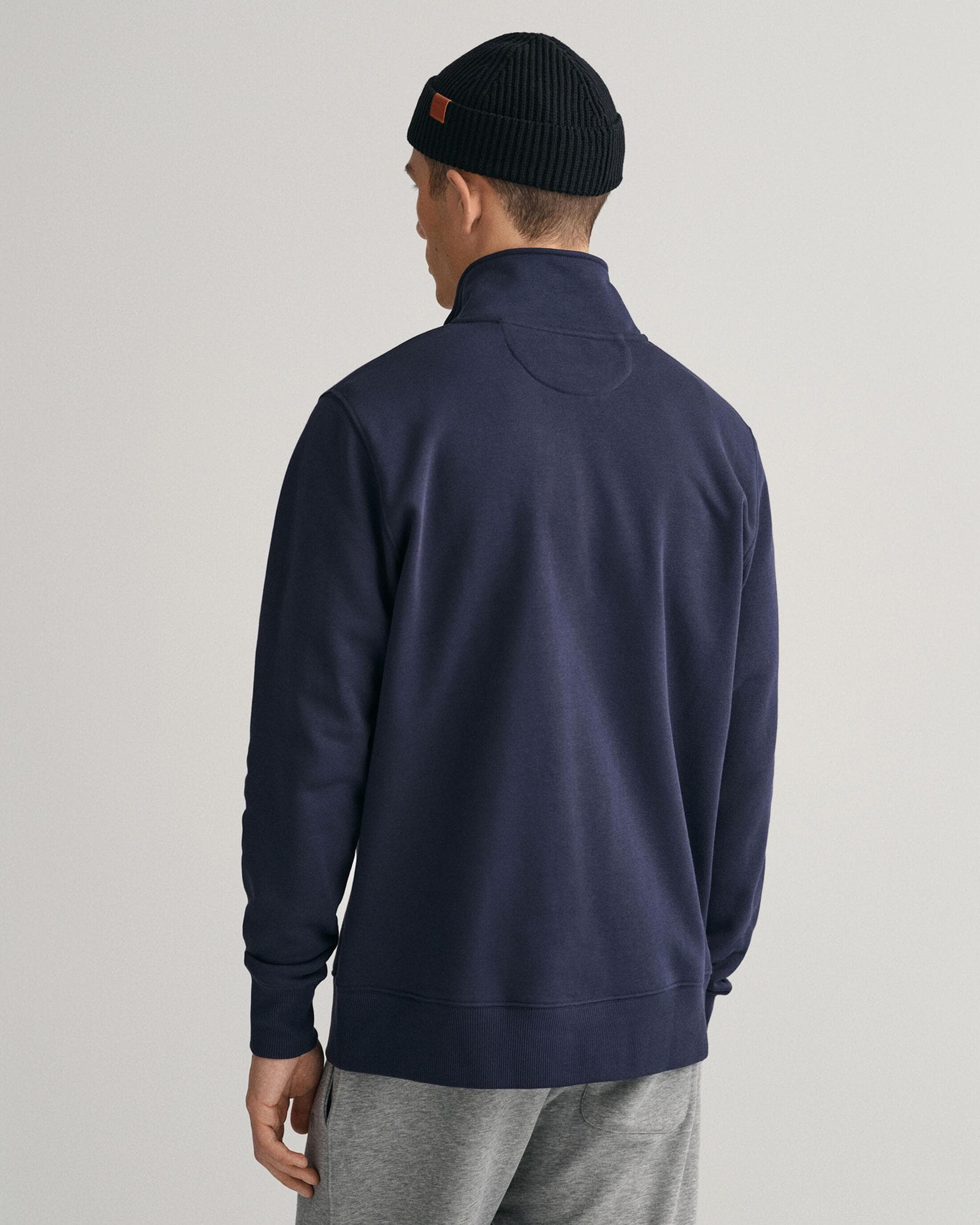 GANT Mens Regular Fit Shield Logo Half Zip Sweatshirt NOS - 433 Evening Blue - Image 3