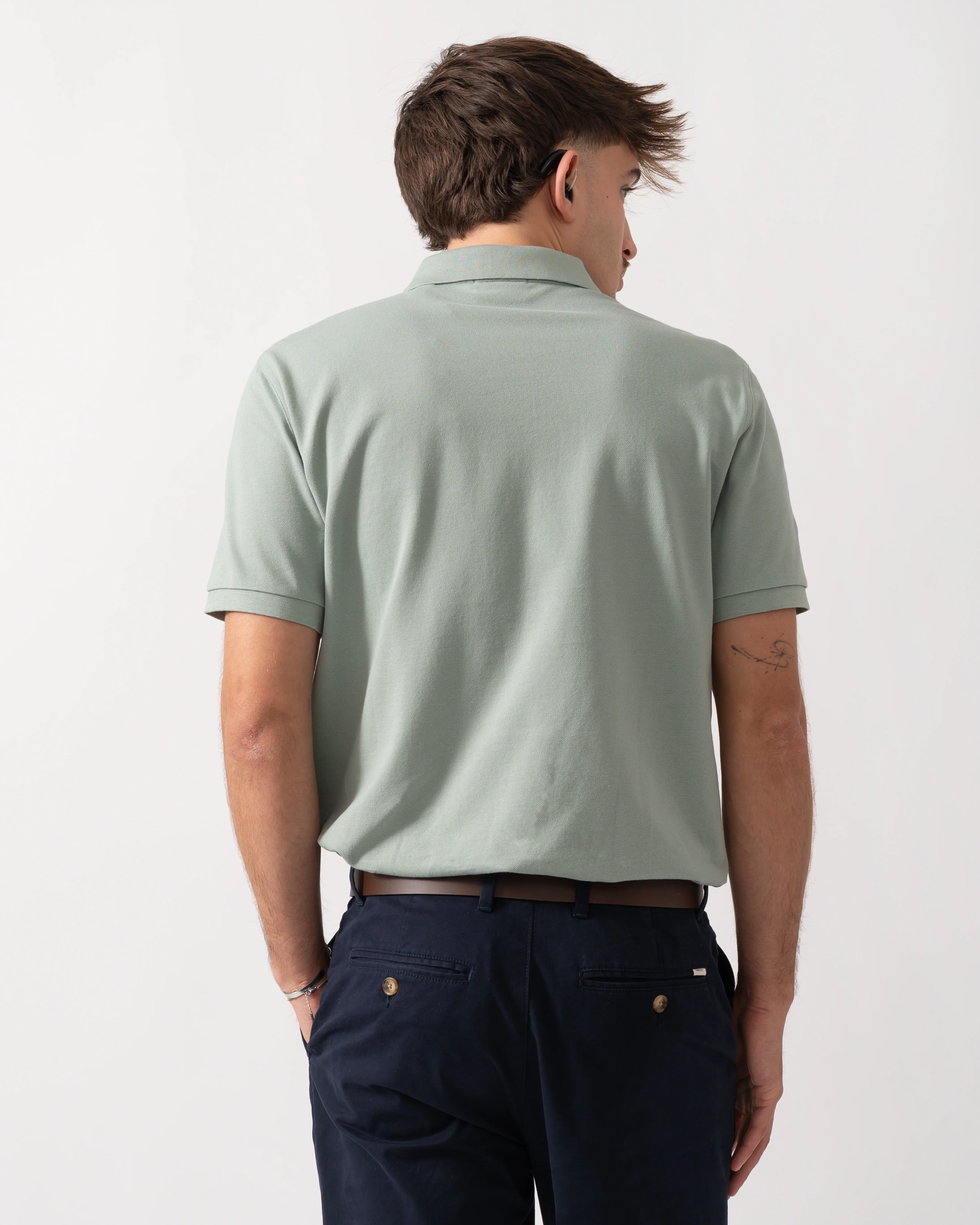 GANT Mens Regular Fit Short Sleeve Shield Logo Pique Polo - 10 Ceramic Grey - Image 4