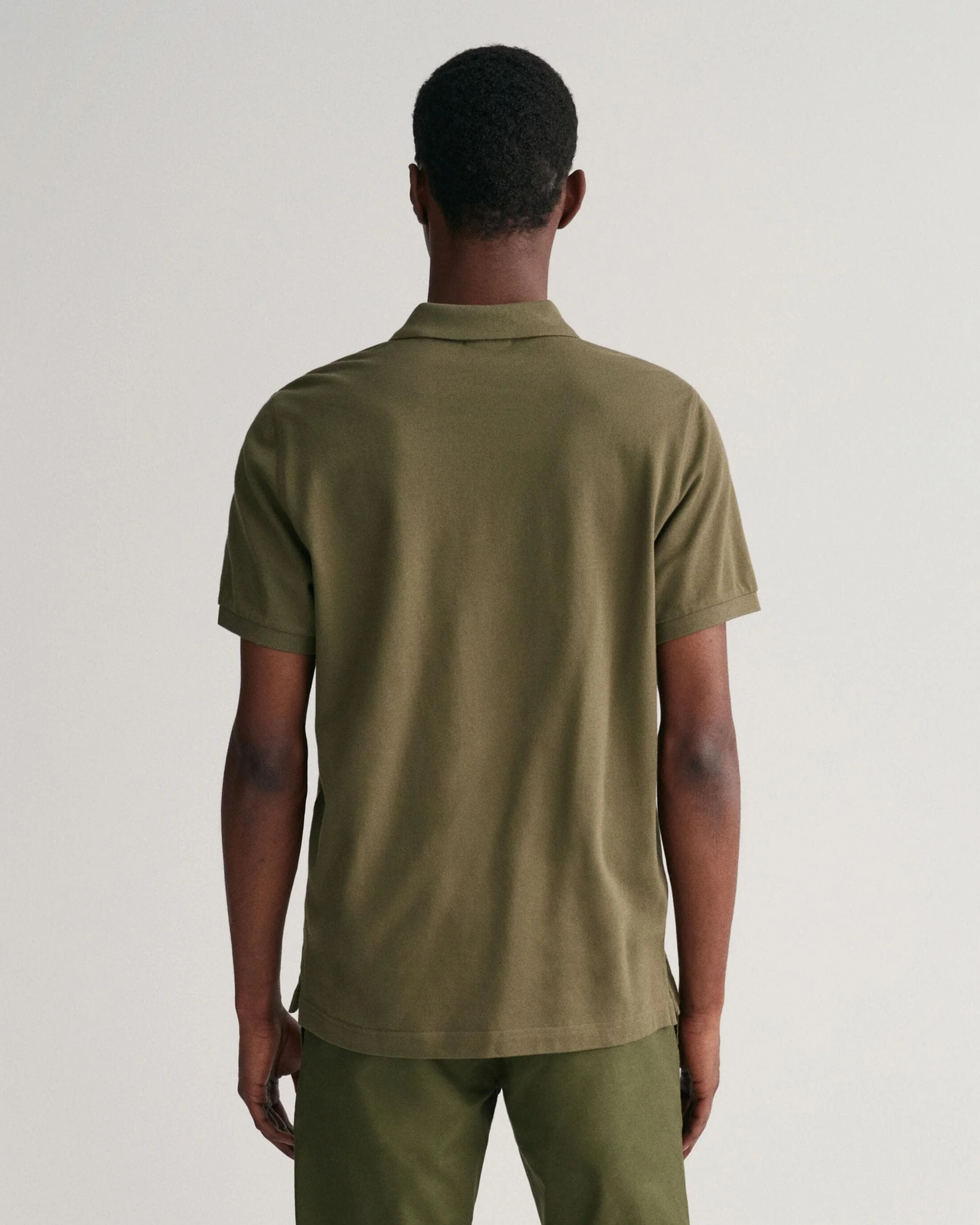 GANT Mens Regular Fit Short Sleeve Shield Logo Pique Polo - 301 Racing Green - Image 3