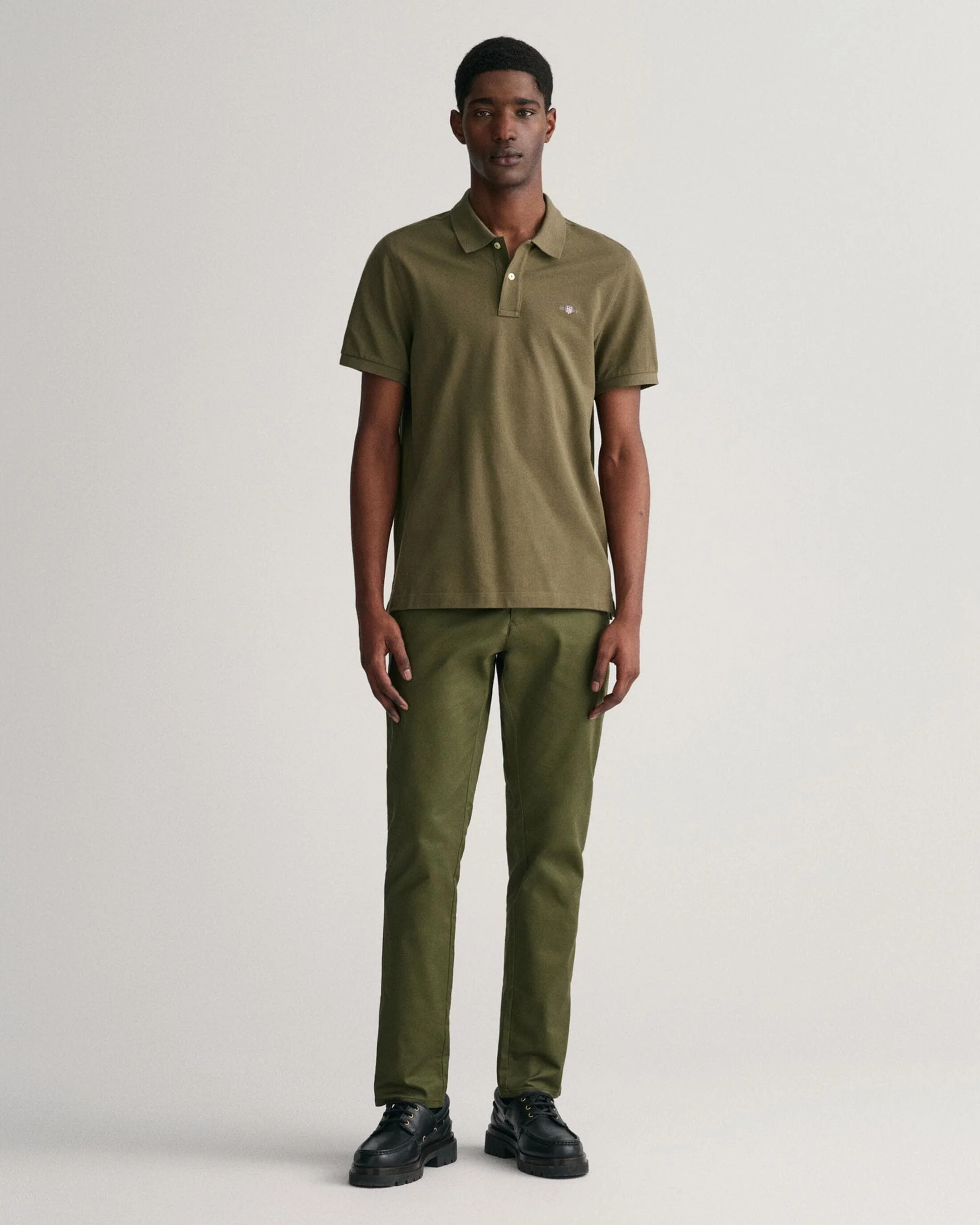 GANT Mens Regular Fit Short Sleeve Shield Logo Pique Polo - 301 Racing Green - Image 4