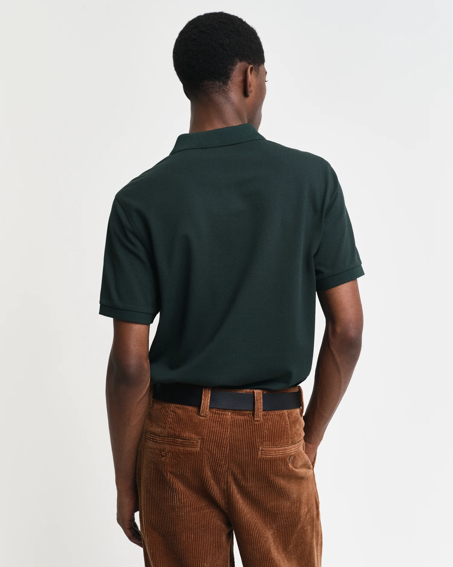 GANT Mens Regular Fit Short Sleeve Shield Logo Pique Polo - 374 Tartan Green - Image 4