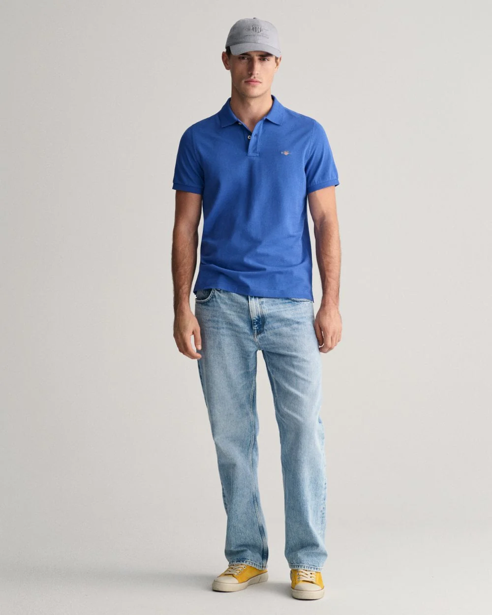 GANT Mens Regular Fit Short Sleeve Shield Logo Pique Polo - 407 Rich Blue - Image 2