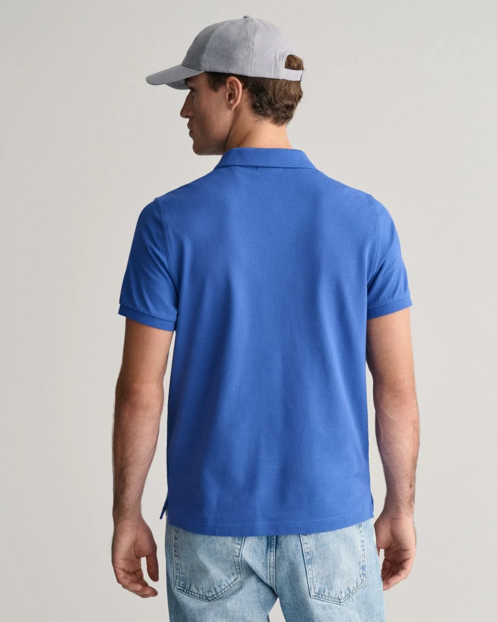 GANT Mens Regular Fit Short Sleeve Shield Logo Pique Polo - 407 Rich Blue - Image 4