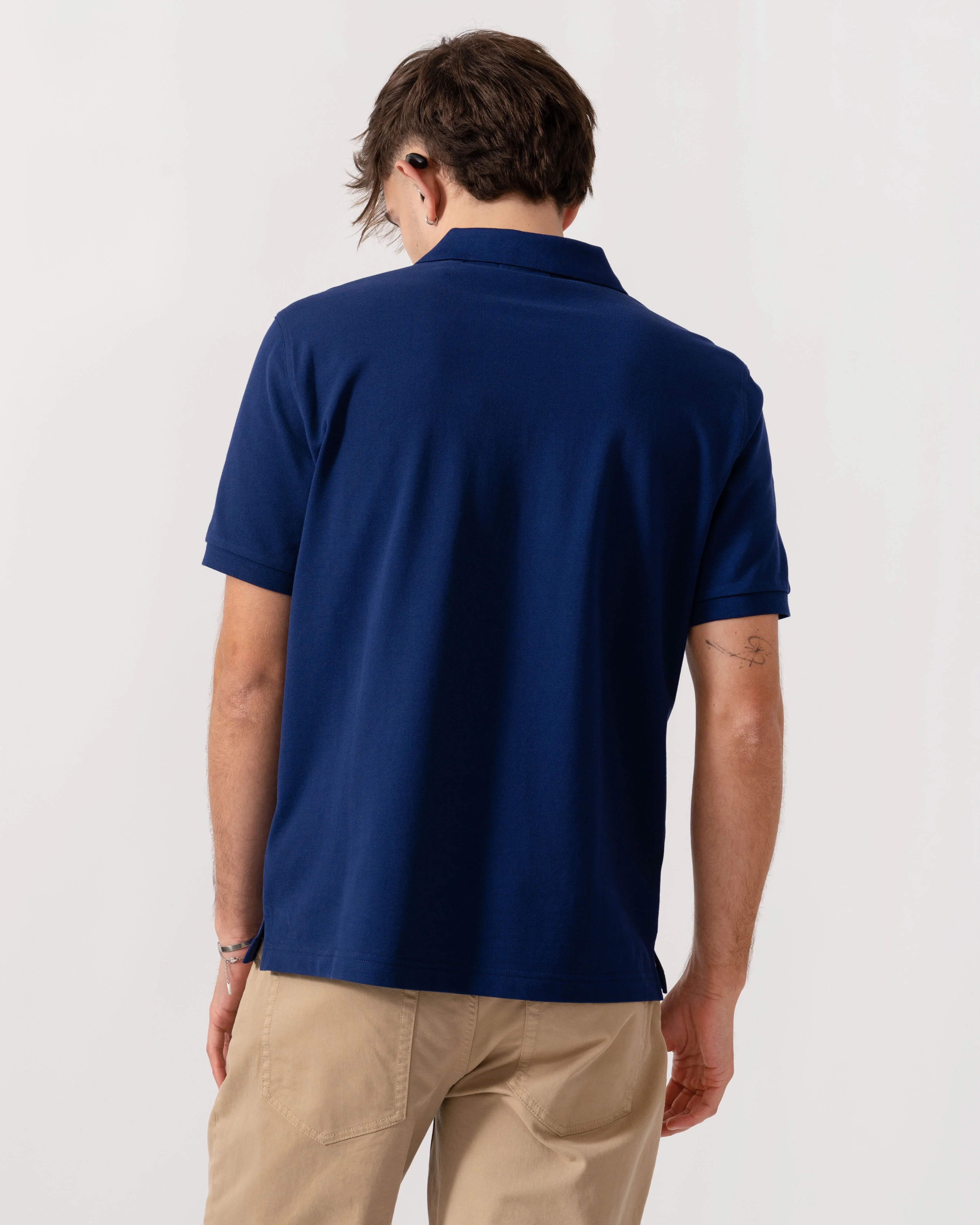 GANT Mens Regular Fit Short Sleeve Shield Logo Pique Polo - 432 Rich Navy - Image 4