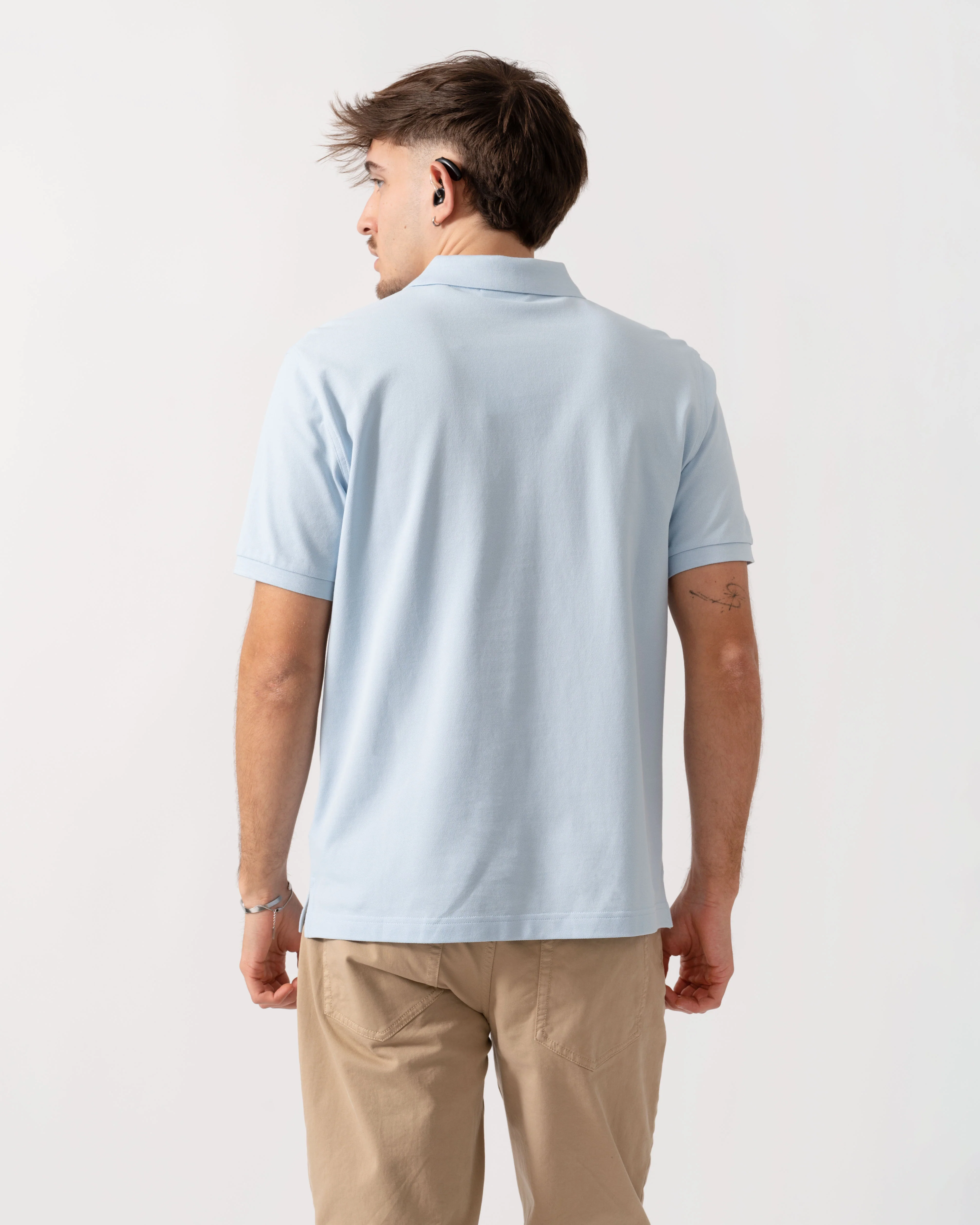 GANT Mens Regular Fit Short Sleeve Shield Logo Pique Polo - 457 Fresh Blue - Image 4