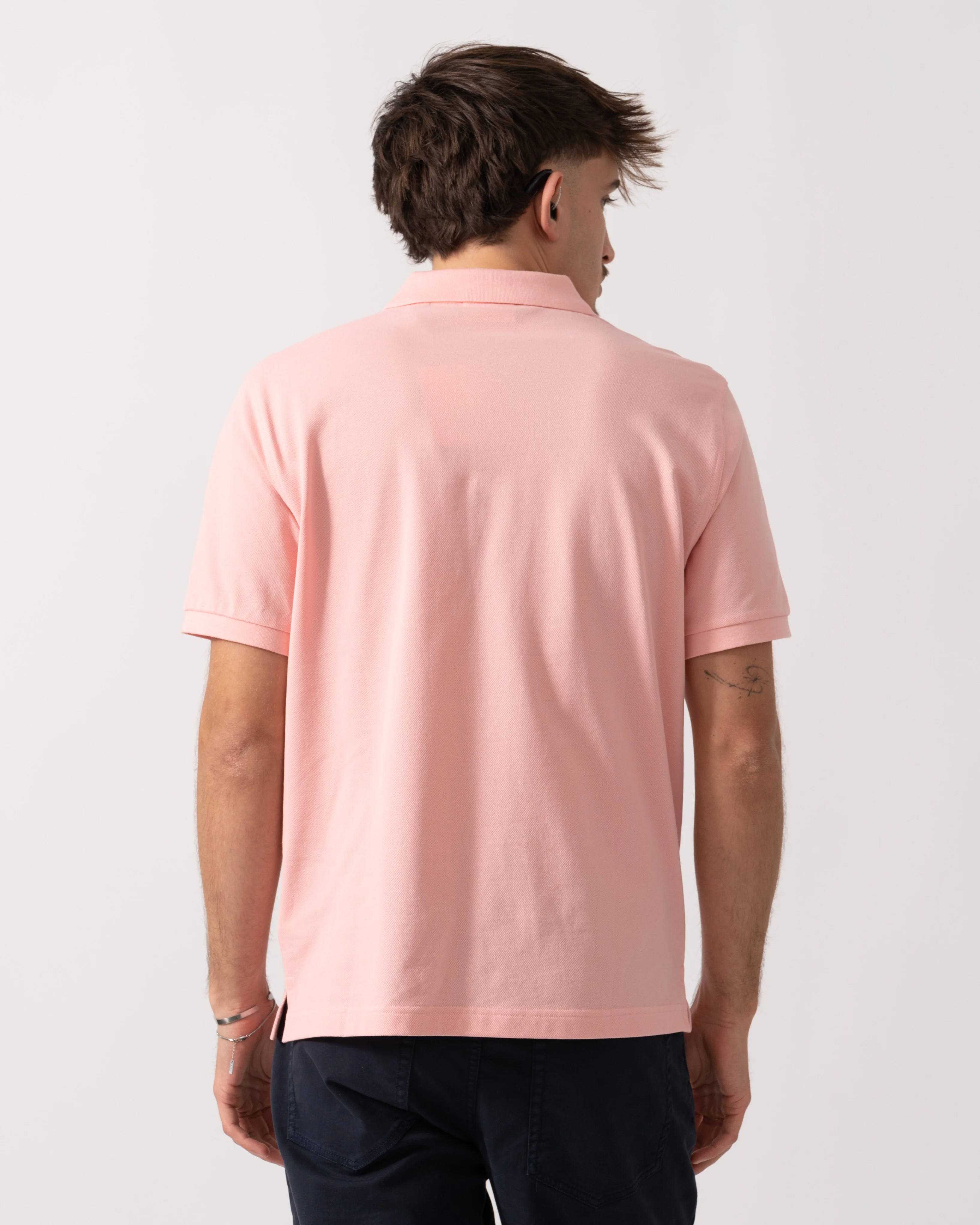 GANT Mens Regular Fit Short Sleeve Shield Logo Pique Polo - 671 Bubblegum Pink - Image 4