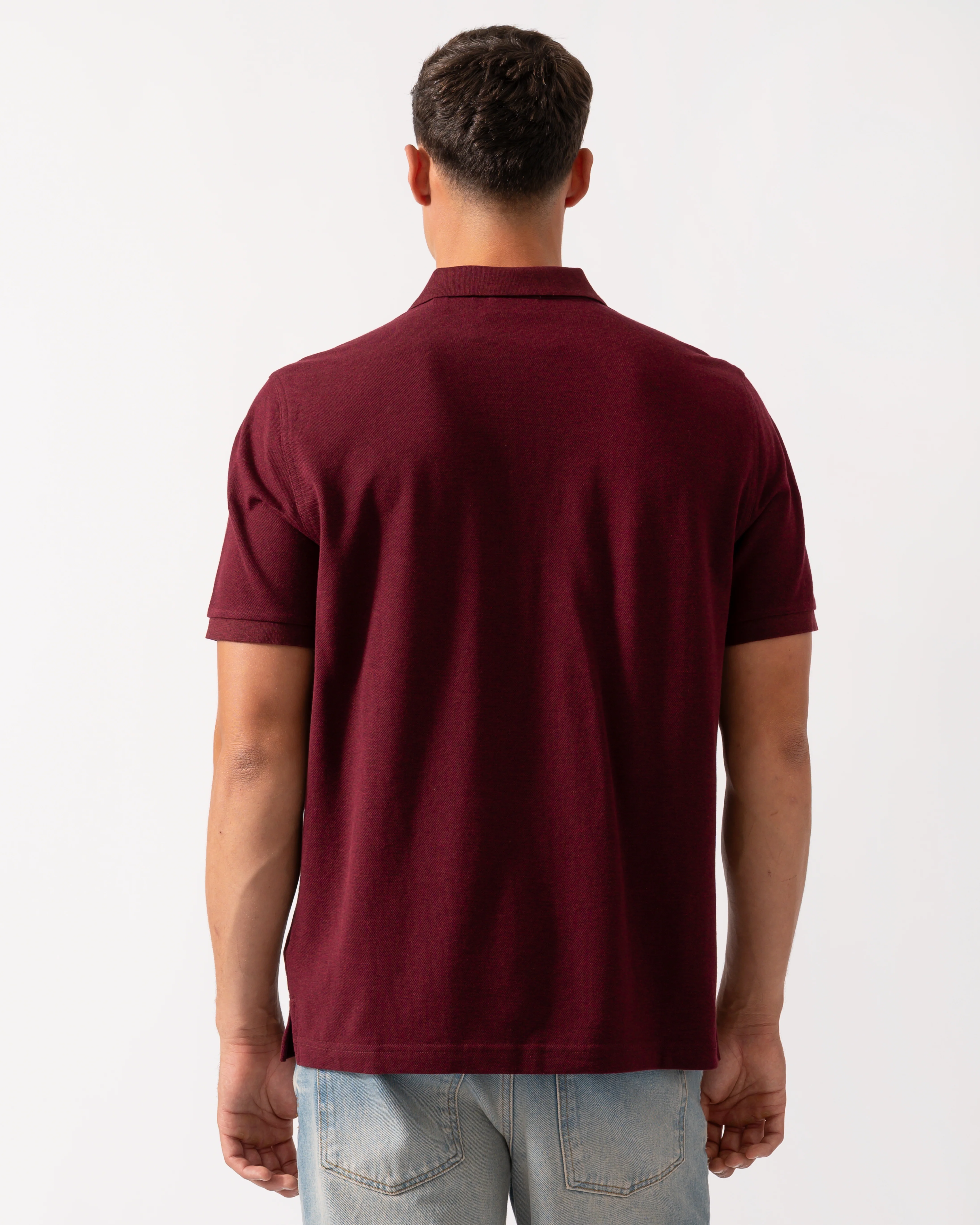 GANT Mens Regular Fit Short Sleeve Shield Logo Pique Polo - 677 Bordeaux Melange - Image 4
