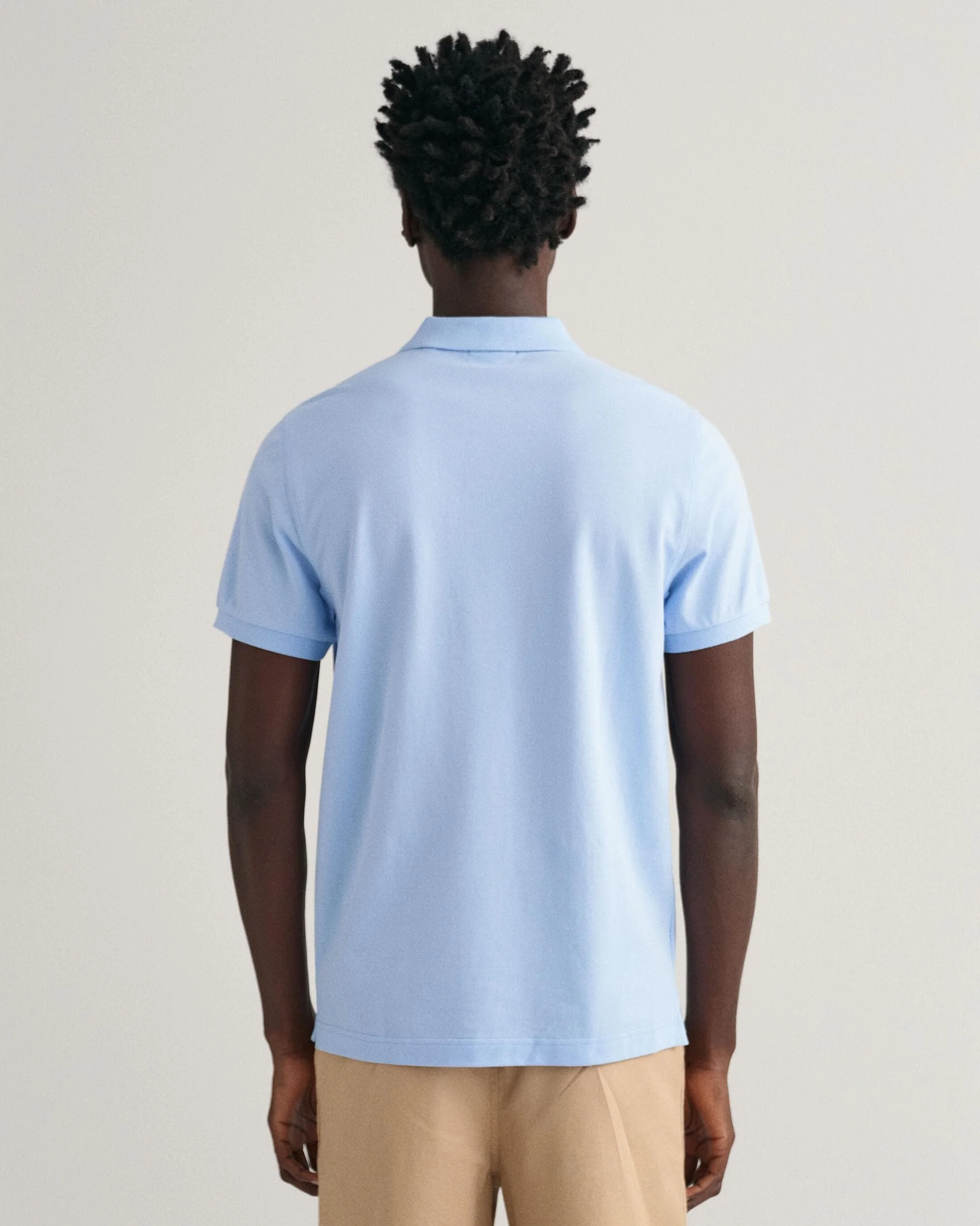 GANT Mens Regular Fit Short Sleeve Shield Logo Pique Polo NOS - 468 Capri Blue - Image 3