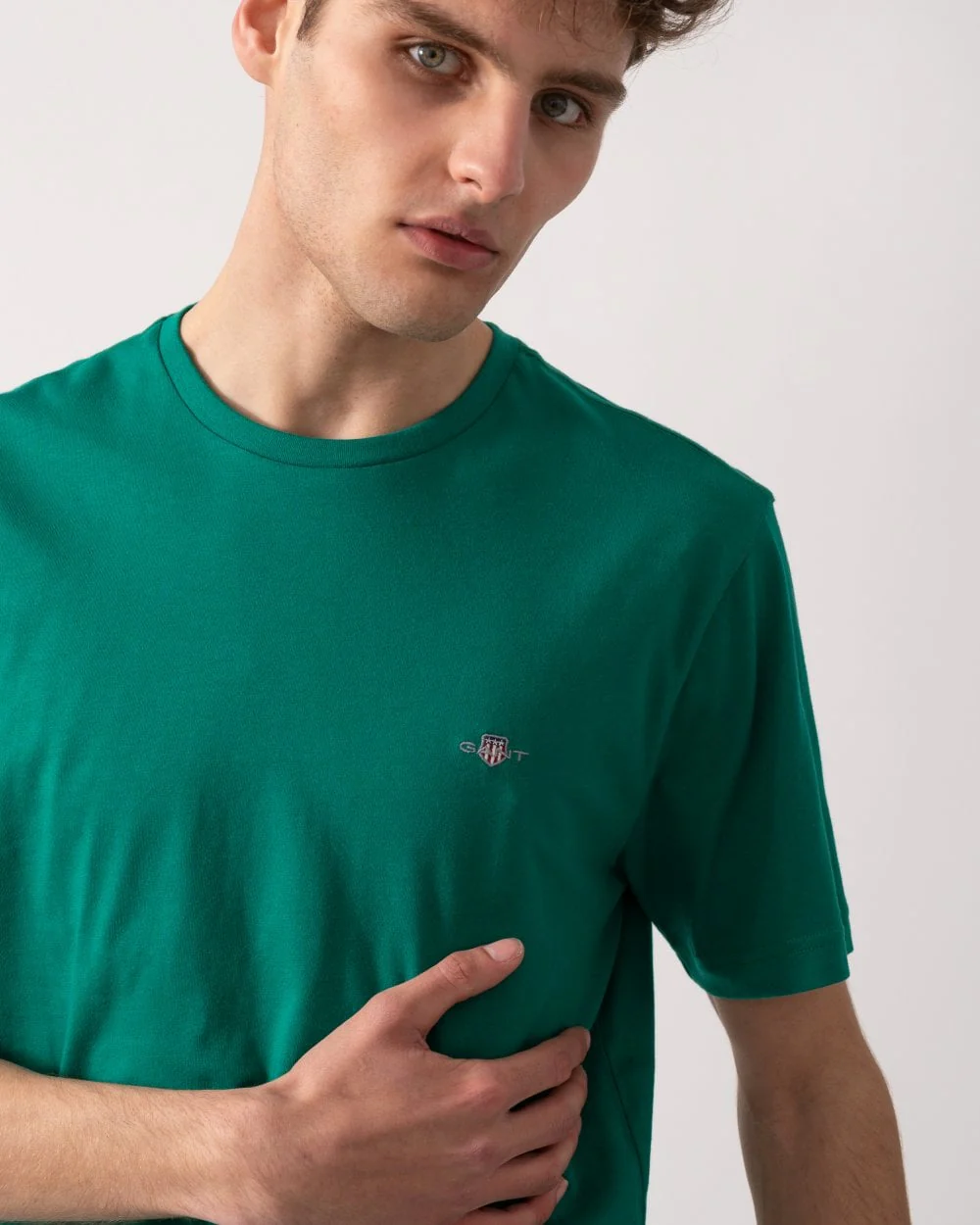 GANT Mens Regular Fit Short Sleeve Shield Logo T-Shirt - 322 Deep Green - Image 2