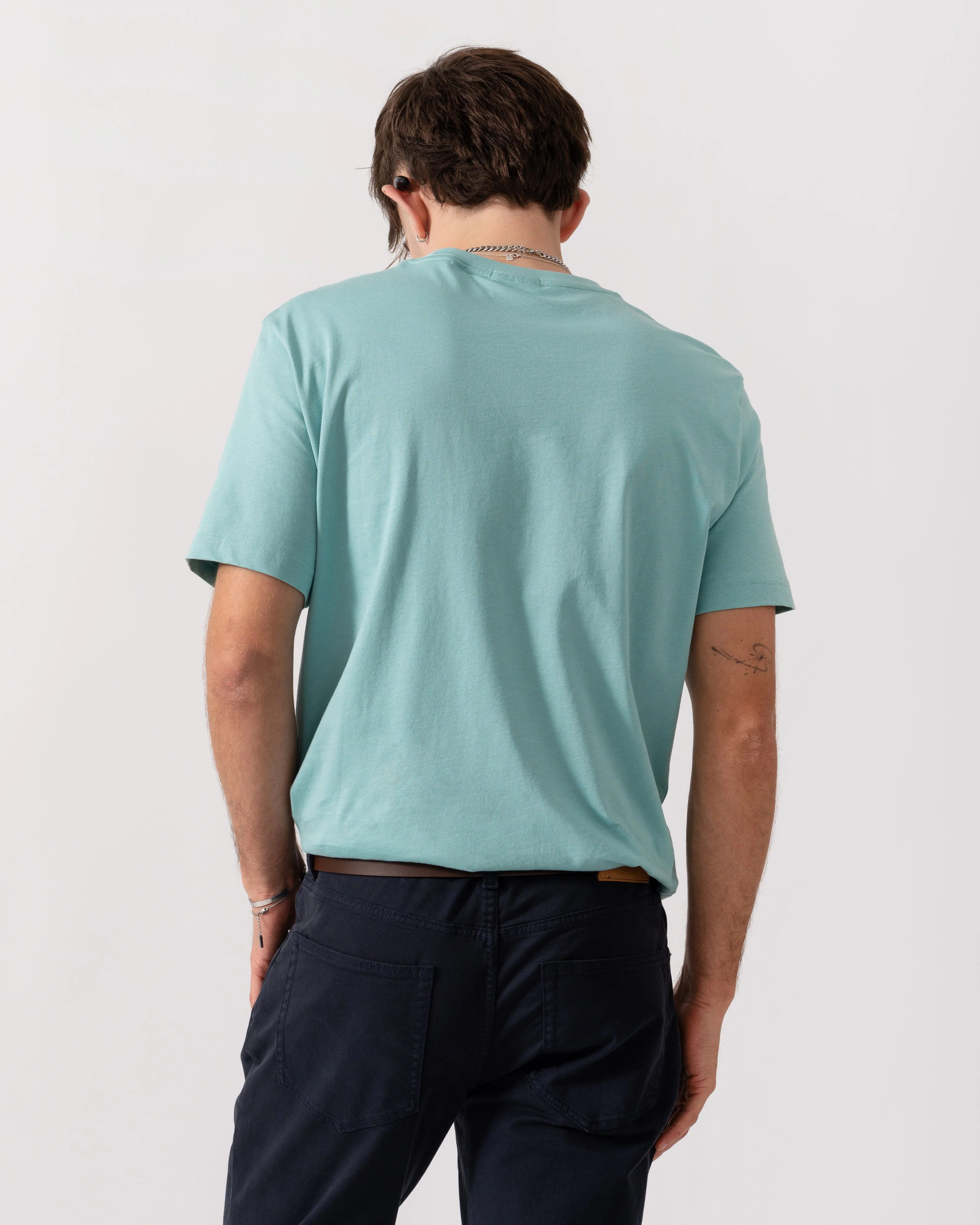 GANT Mens Regular Fit Short Sleeve Shield Logo T-Shirt - 323 Muted Turquoise - Image 4