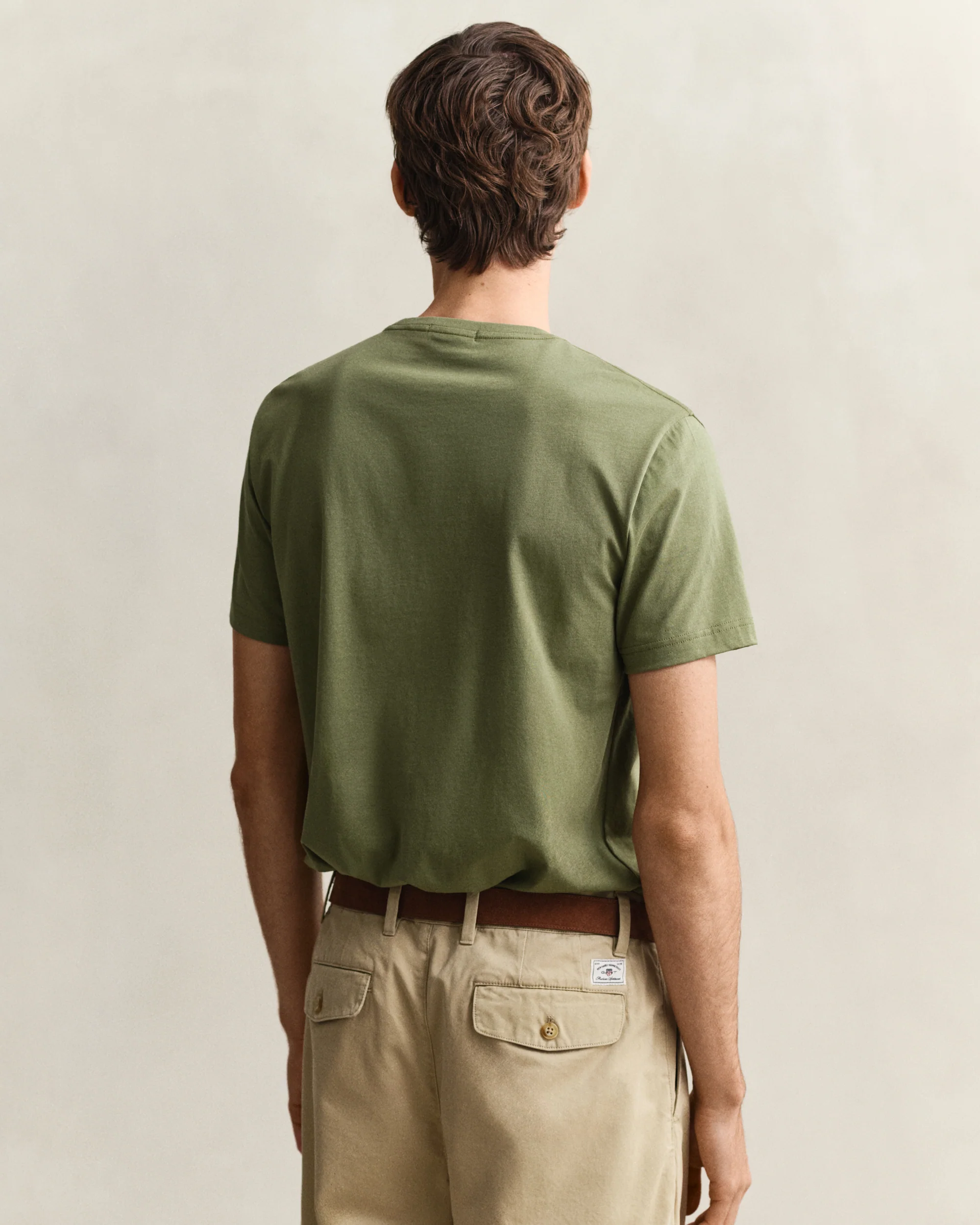 GANT Mens Regular Fit Short Sleeve Shield Logo T-Shirt - 379 Dry Herb Green - Image 2