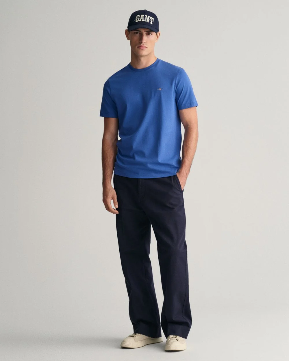 GANT Mens Regular Fit Short Sleeve Shield Logo T-Shirt - 407 Rich Blue - Image 3