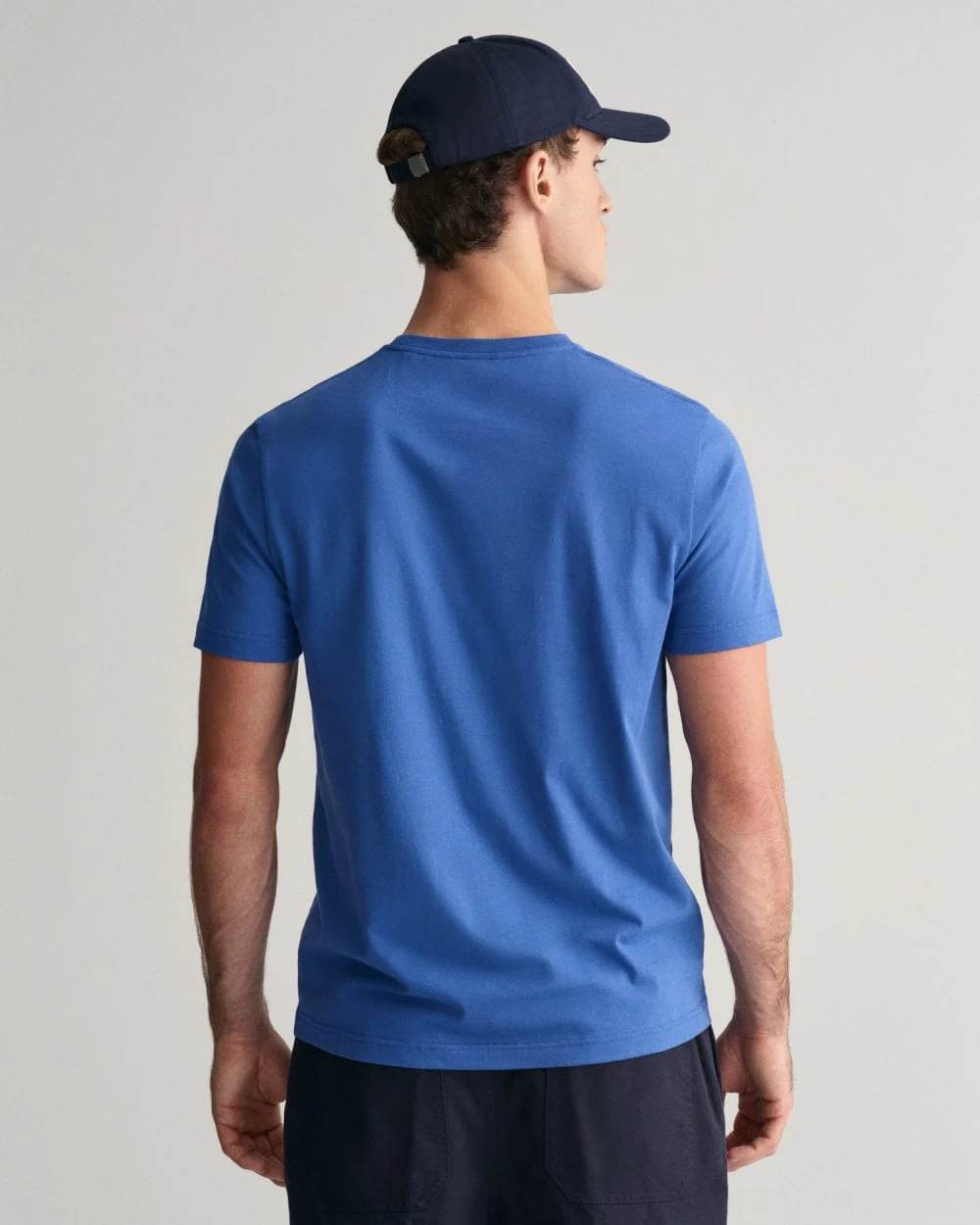 GANT Mens Regular Fit Short Sleeve Shield Logo T-Shirt - 407 Rich Blue - Image 4