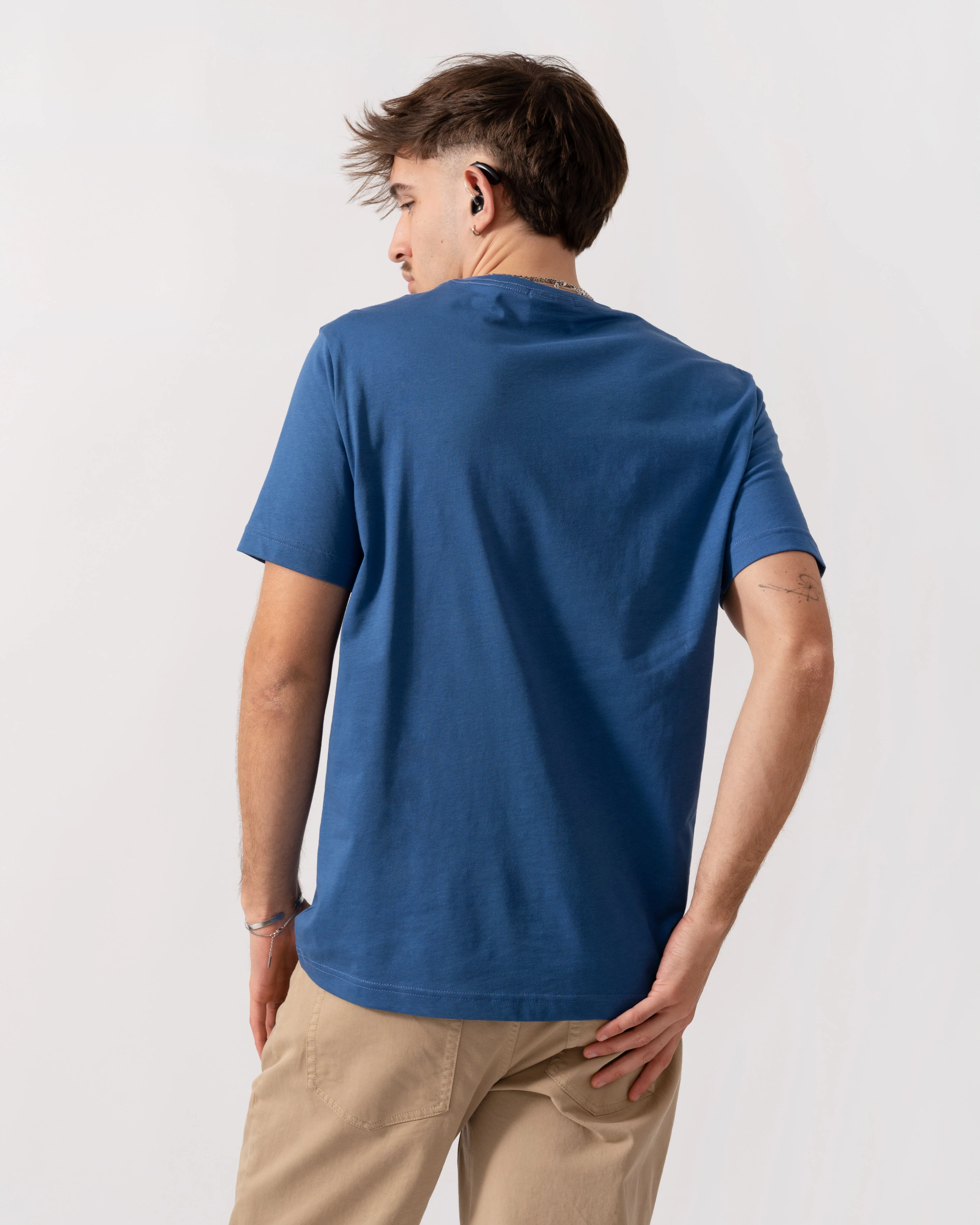 GANT Mens Regular Fit Short Sleeve Shield Logo T-Shirt - 442 Vintage Blue - Image 4