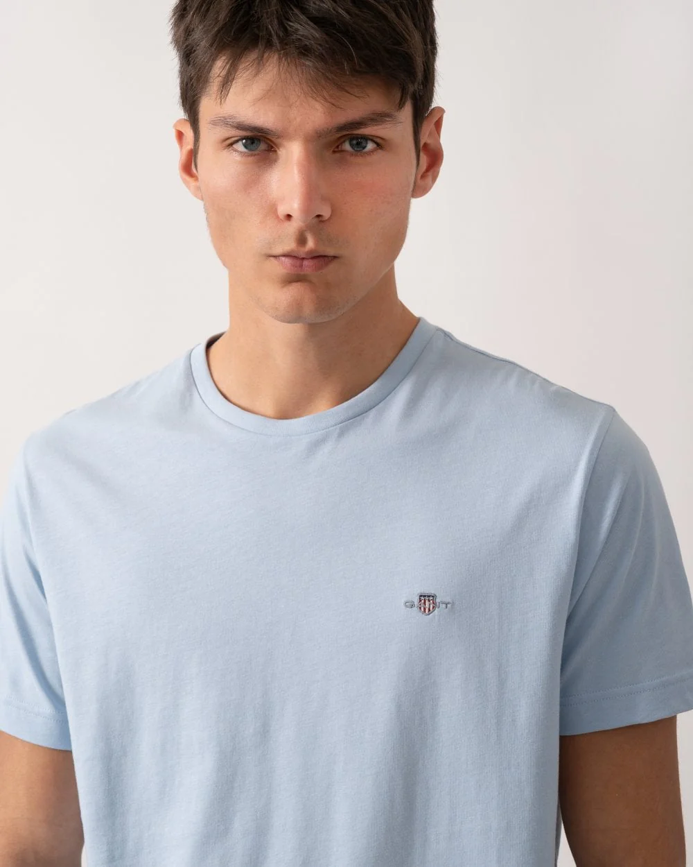 GANT Mens Regular Fit Short Sleeve Shield Logo T-Shirt - 457 Fresh Blue - Image 2