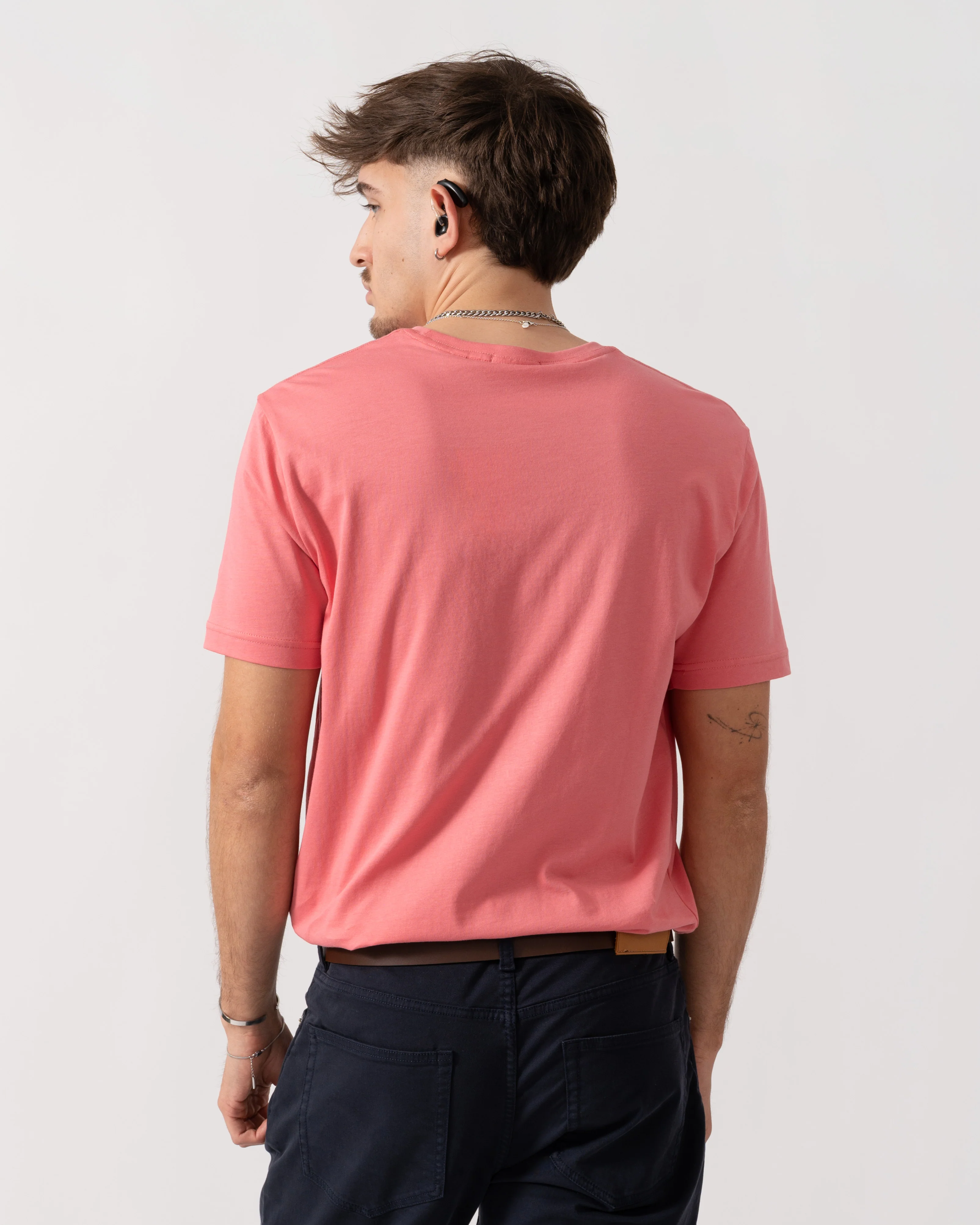 GANT Mens Regular Fit Short Sleeve Shield Logo T-Shirt - 622 Rose Pink - Image 4