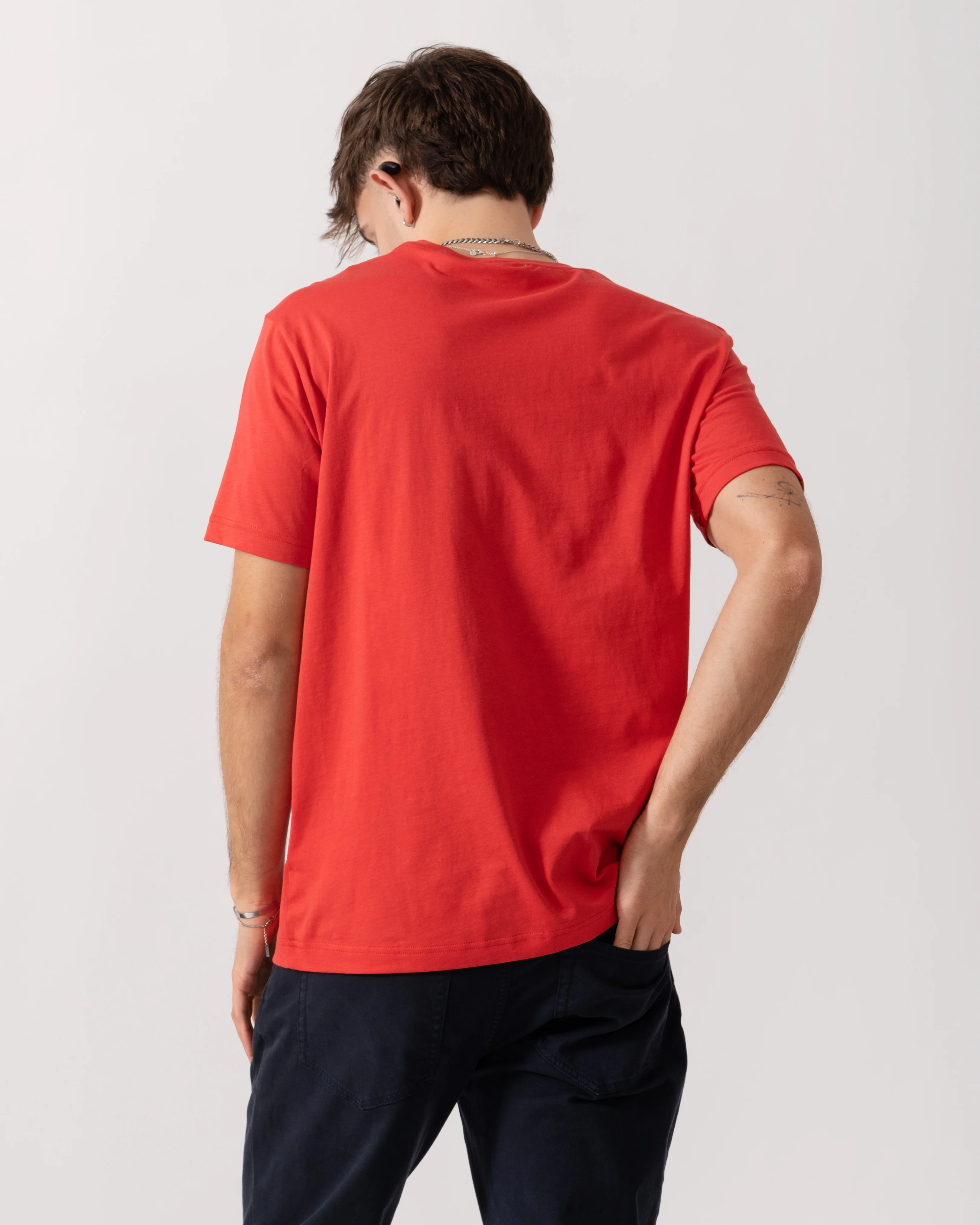 GANT Mens Regular Fit Short Sleeve Shield Logo T-Shirt - 641 Rose Red - Image 4