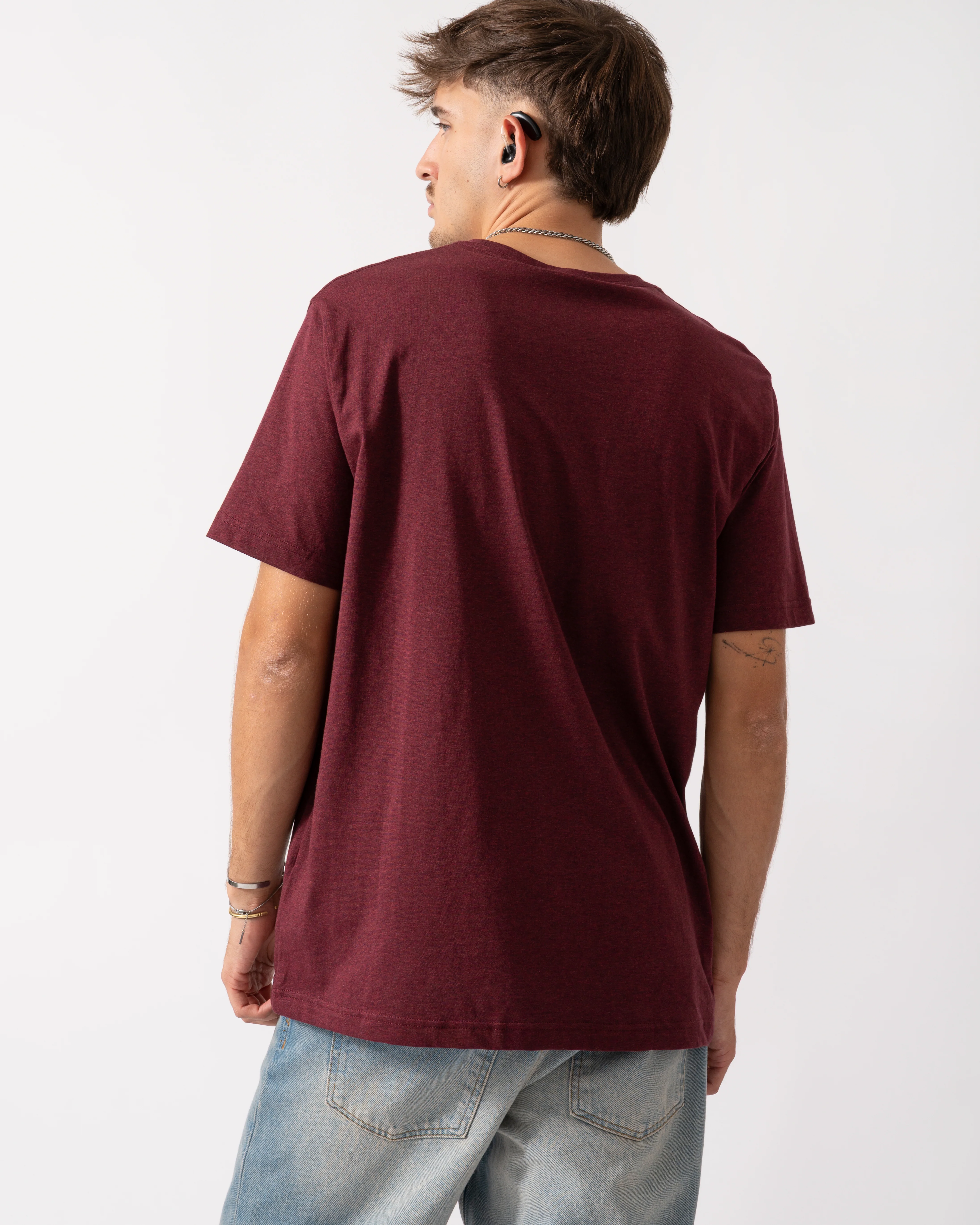 GANT Mens Regular Fit Short Sleeve Shield Logo T-Shirt - 677 Bordeaux Melange - Image 4