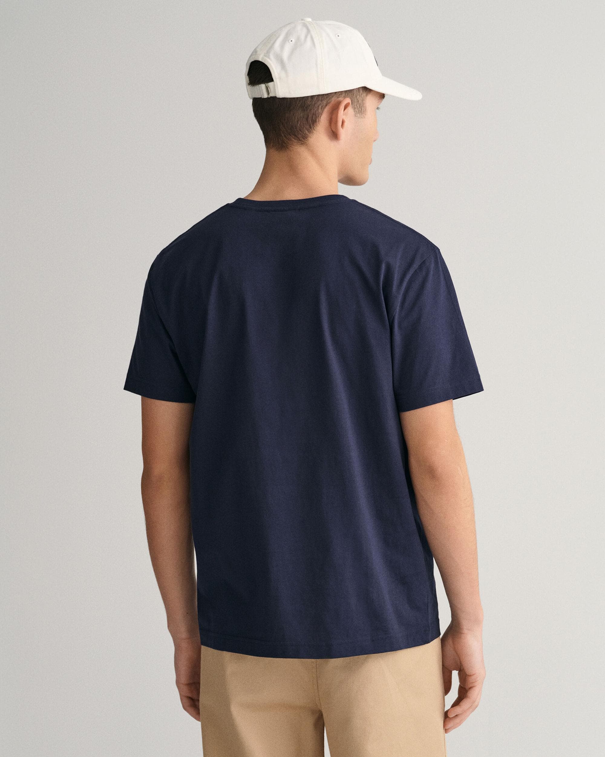 GANT Mens Regular Fit Short Sleeve Shield Logo T-Shirt NOS - 433 Evening Blue - Image 2