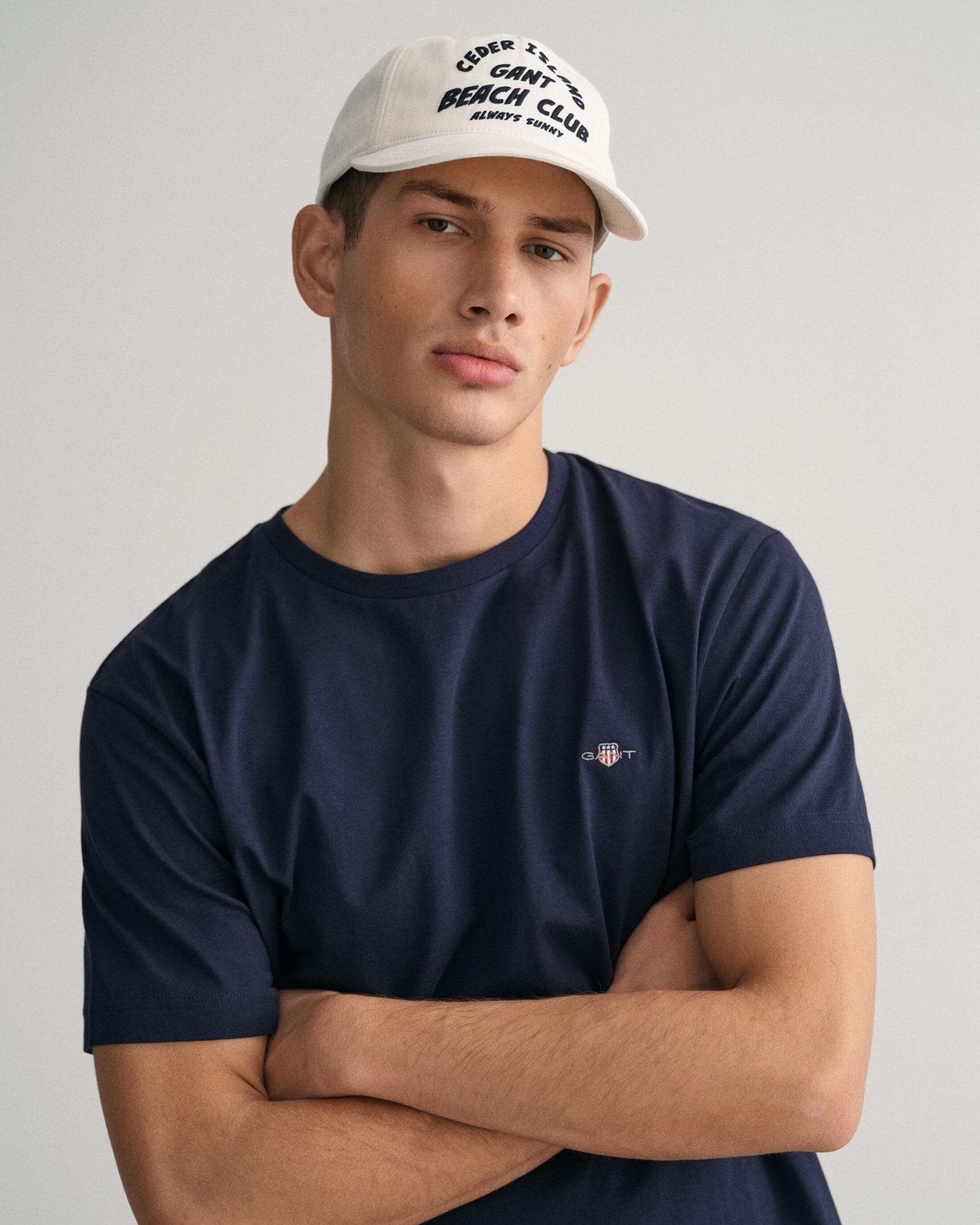 GANT Mens Regular Fit Short Sleeve Shield Logo T-Shirt NOS - 433 Evening Blue - Image 3