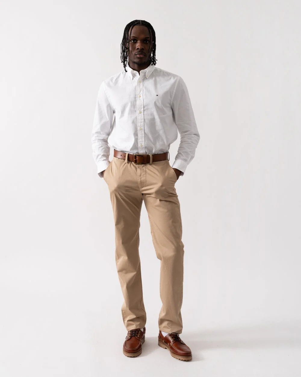 GANT Mens Regular Fit Twill Chinos - 248 Dark Khaki - Image 3