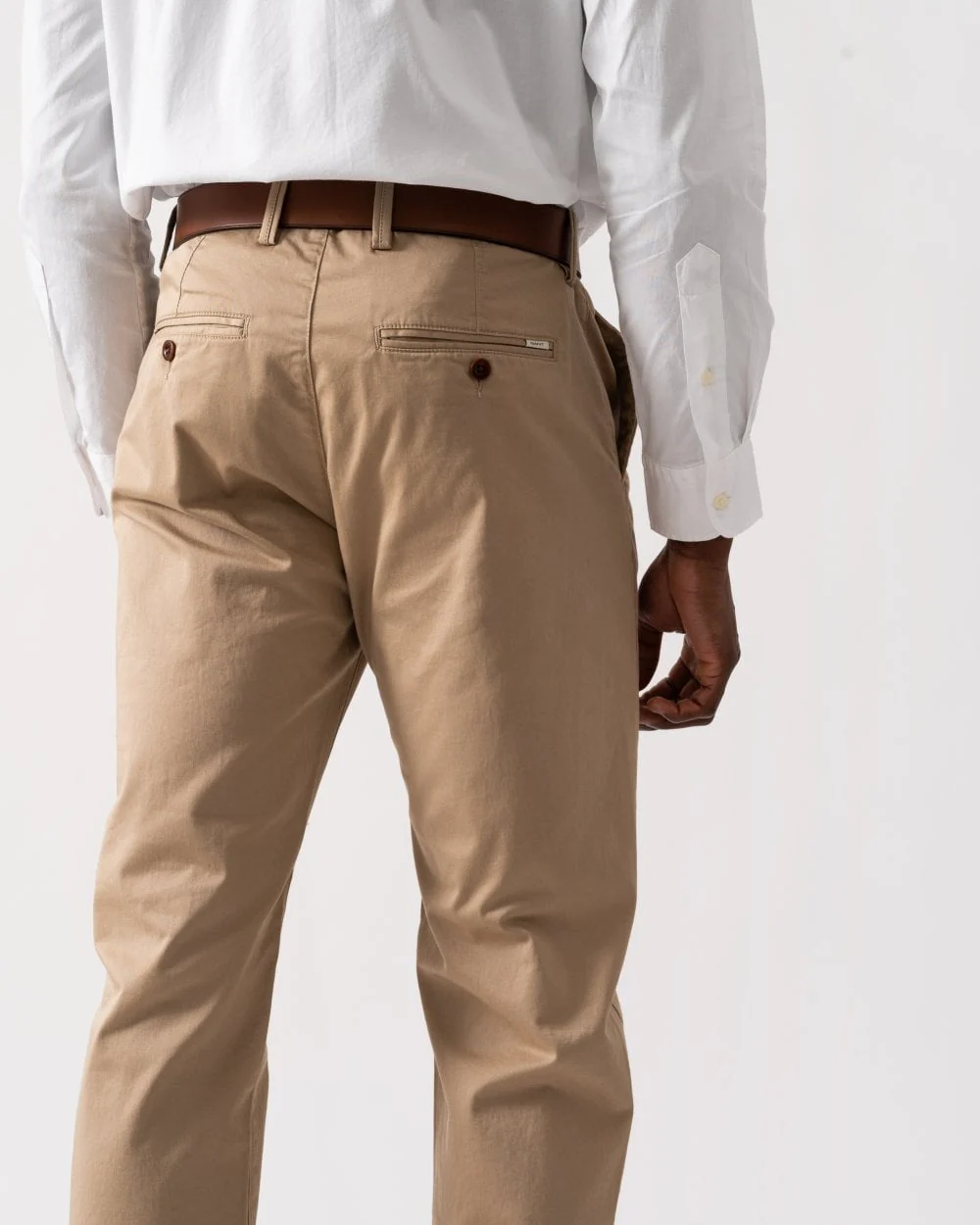 GANT Mens Regular Fit Twill Chinos - 248 Dark Khaki - Image 4