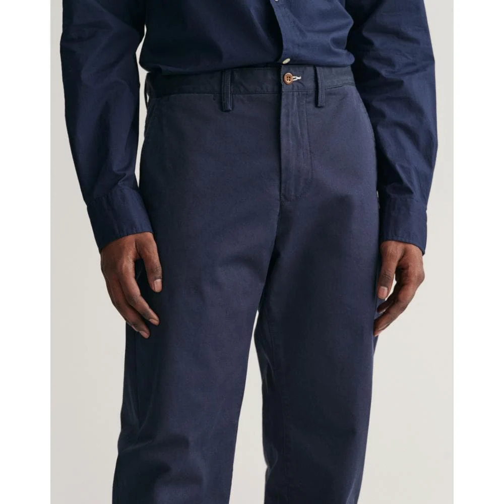 GANT Mens Regular Fit Twill Chinos - 410 Marine - Image 4